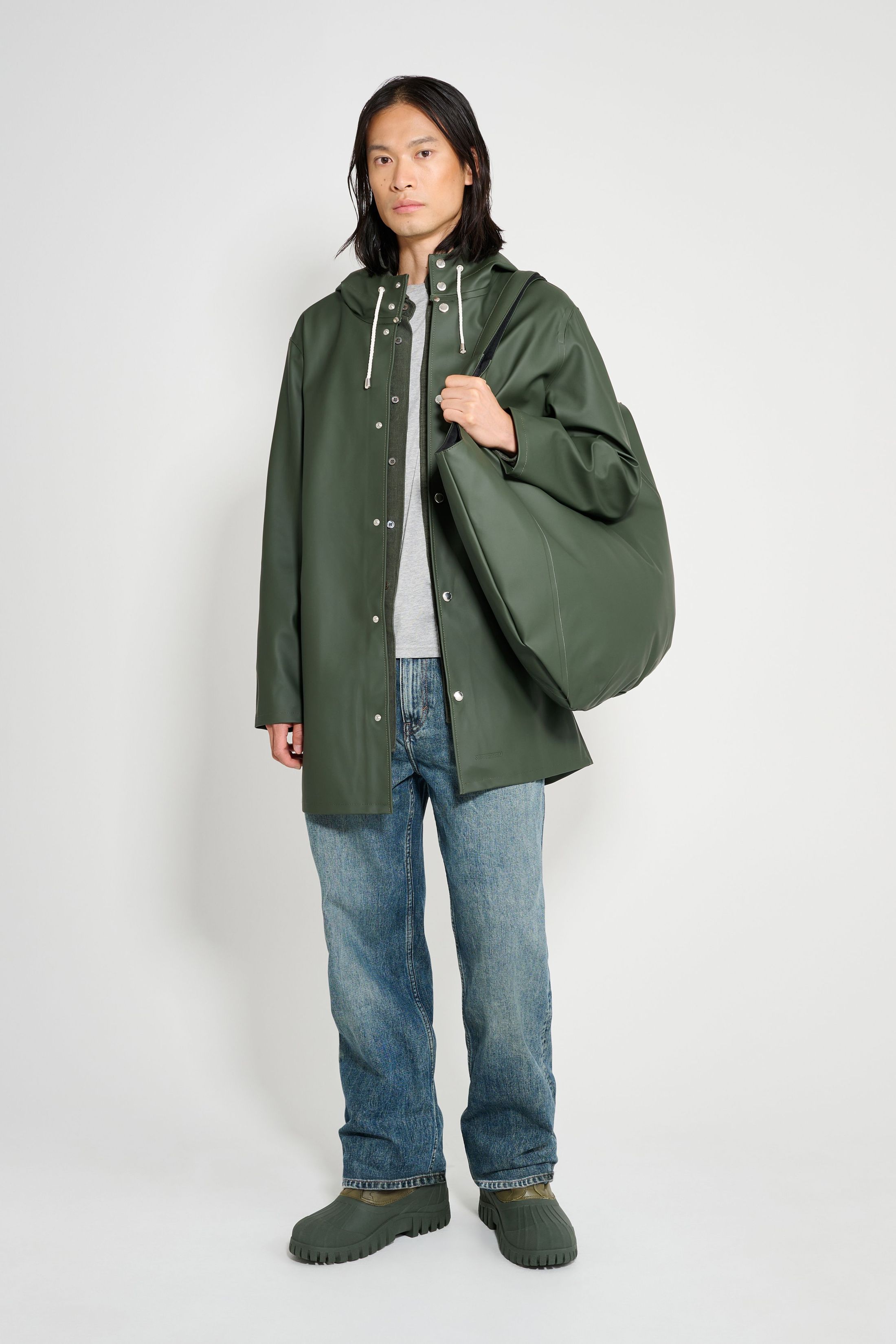 stutterheim stockholm original raincoat green men jackets raincoats