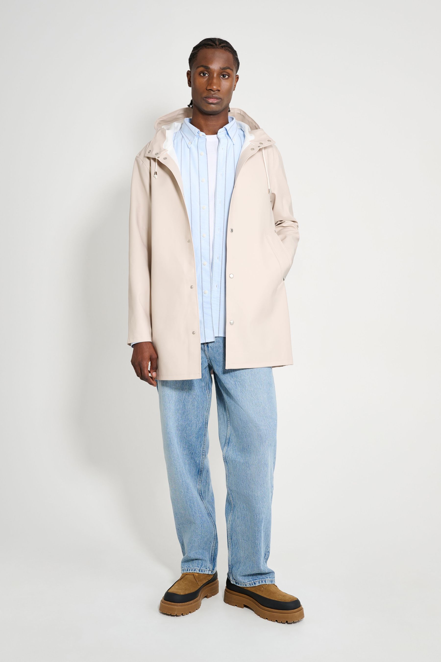 stutterheim stockholm original raincoat light sand men jackets raincoats