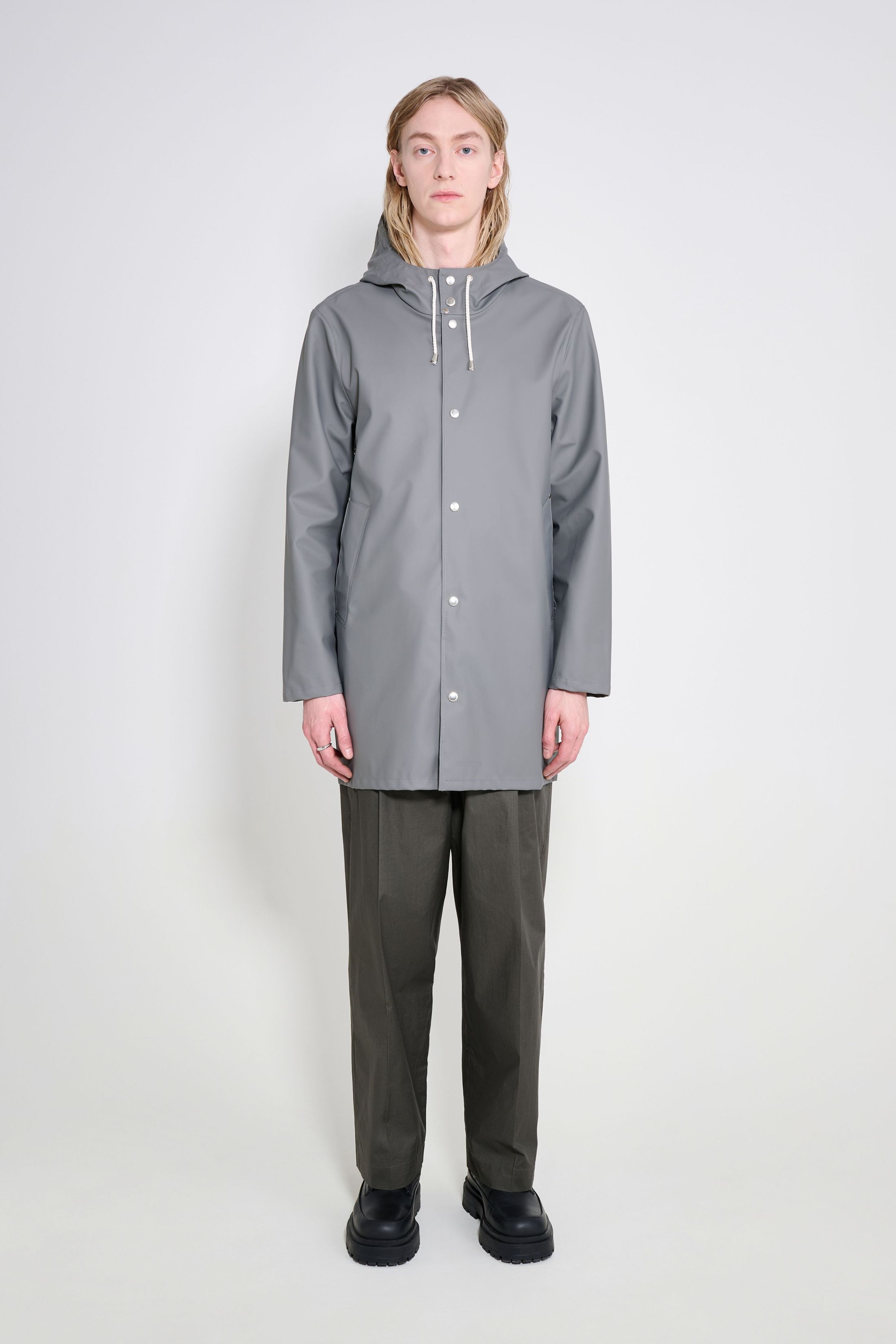stutterheim stockholm lightweight raincoat grey men jackets raincoats