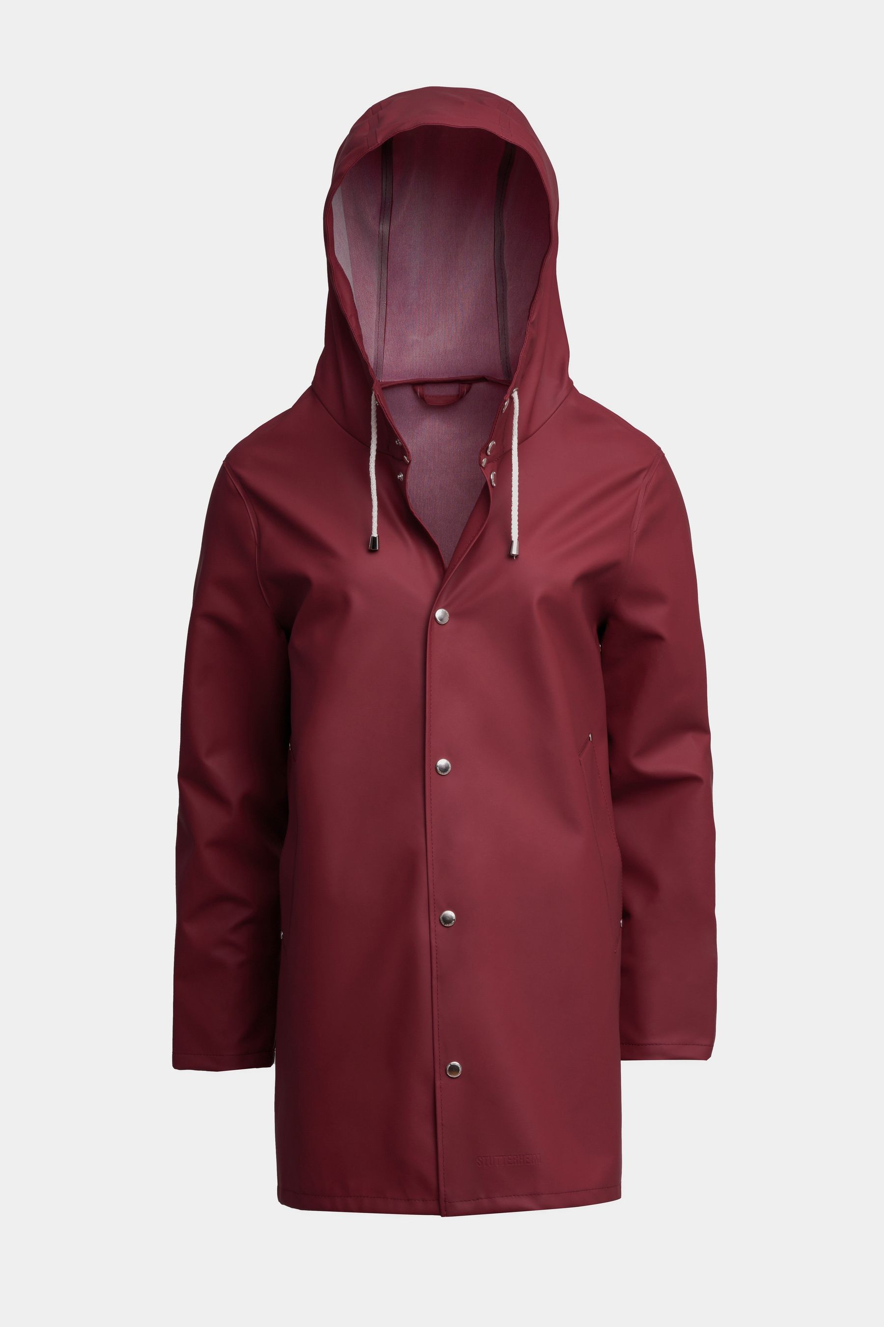 stutterheim stockholm lightweight raincoat burgundy men jackets