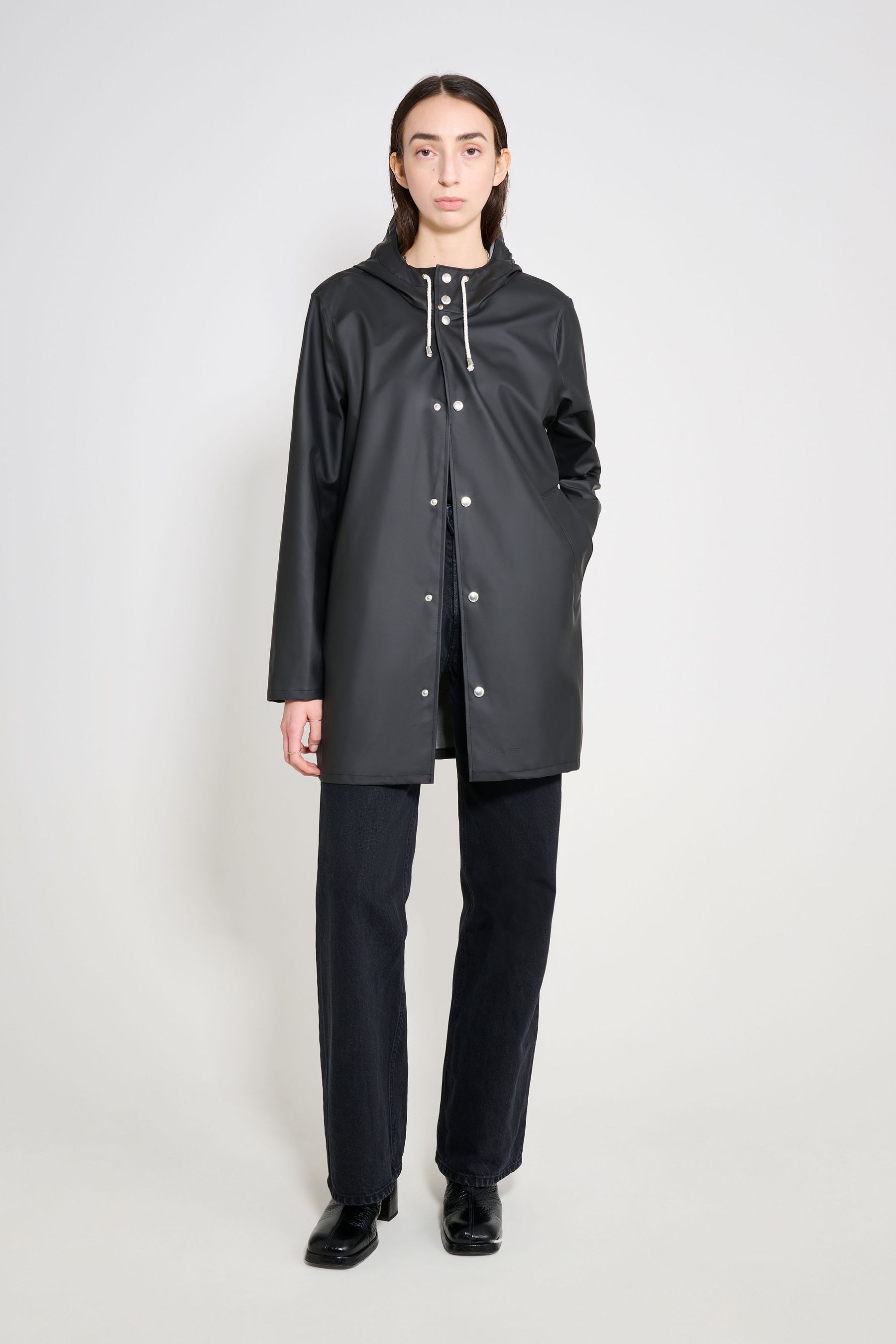 stutterheim stockholm lightweight raincoat black women jackets raincoats