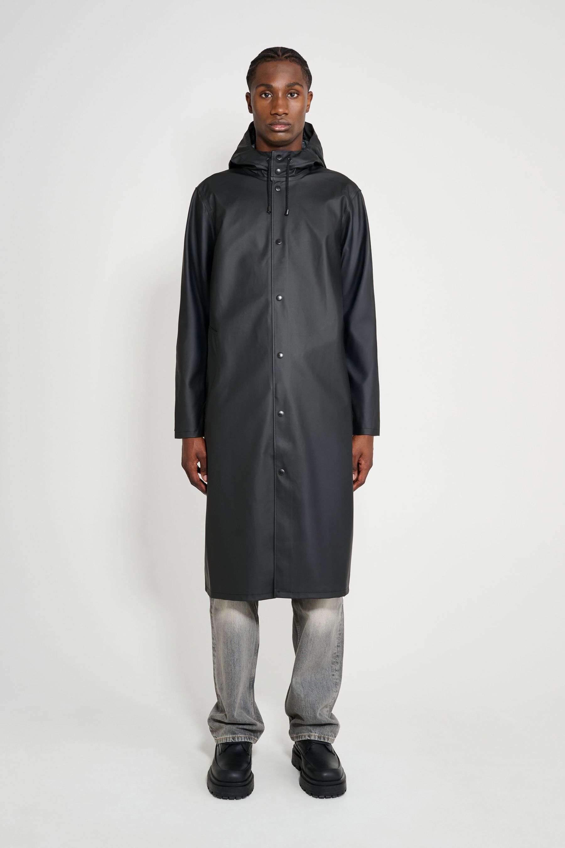 stutterheim stockholm long raincoat black men jackets raincoats