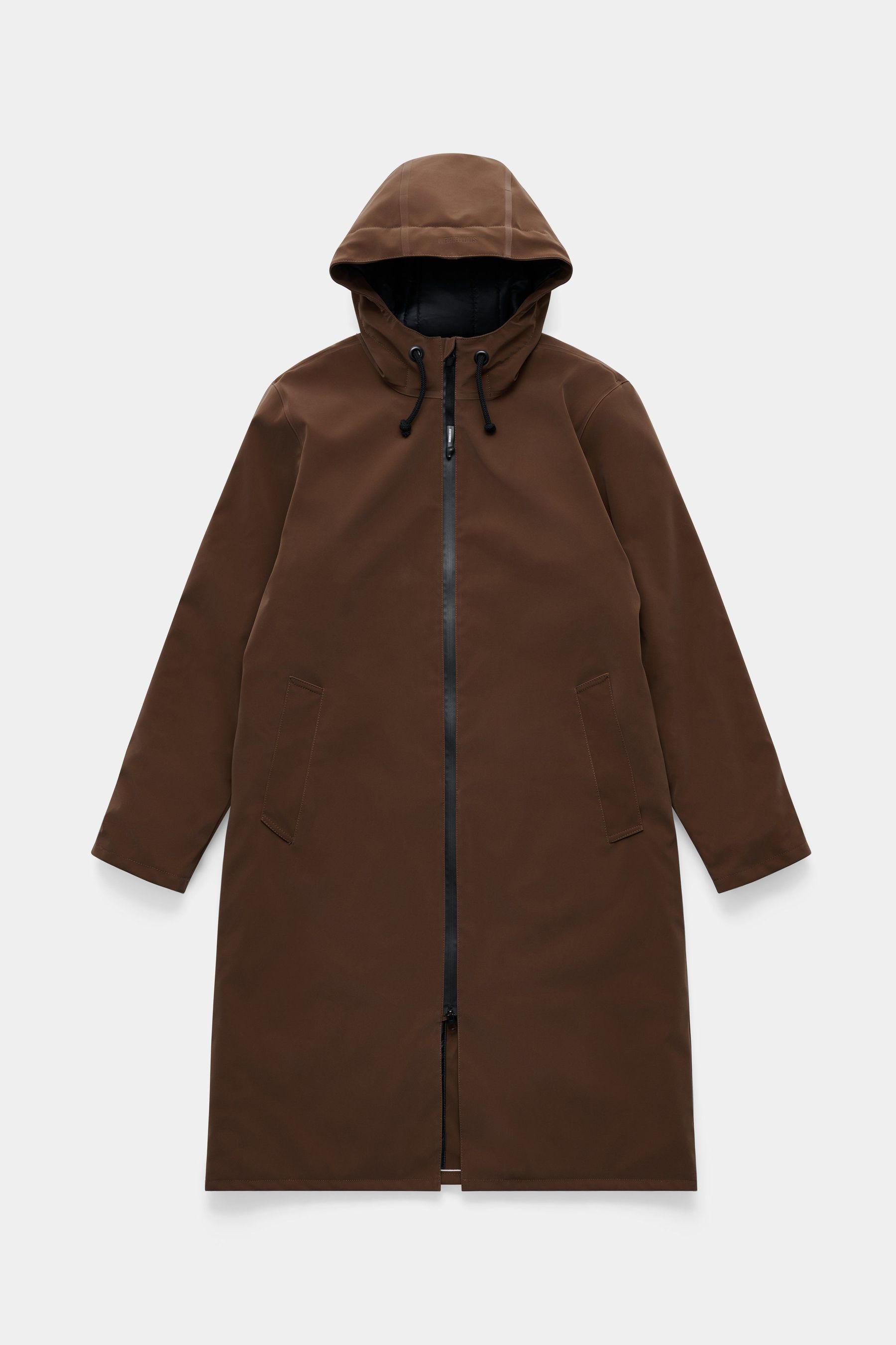 stutterheim stockholm long matte winter coat dark brown men jackets winter-coats