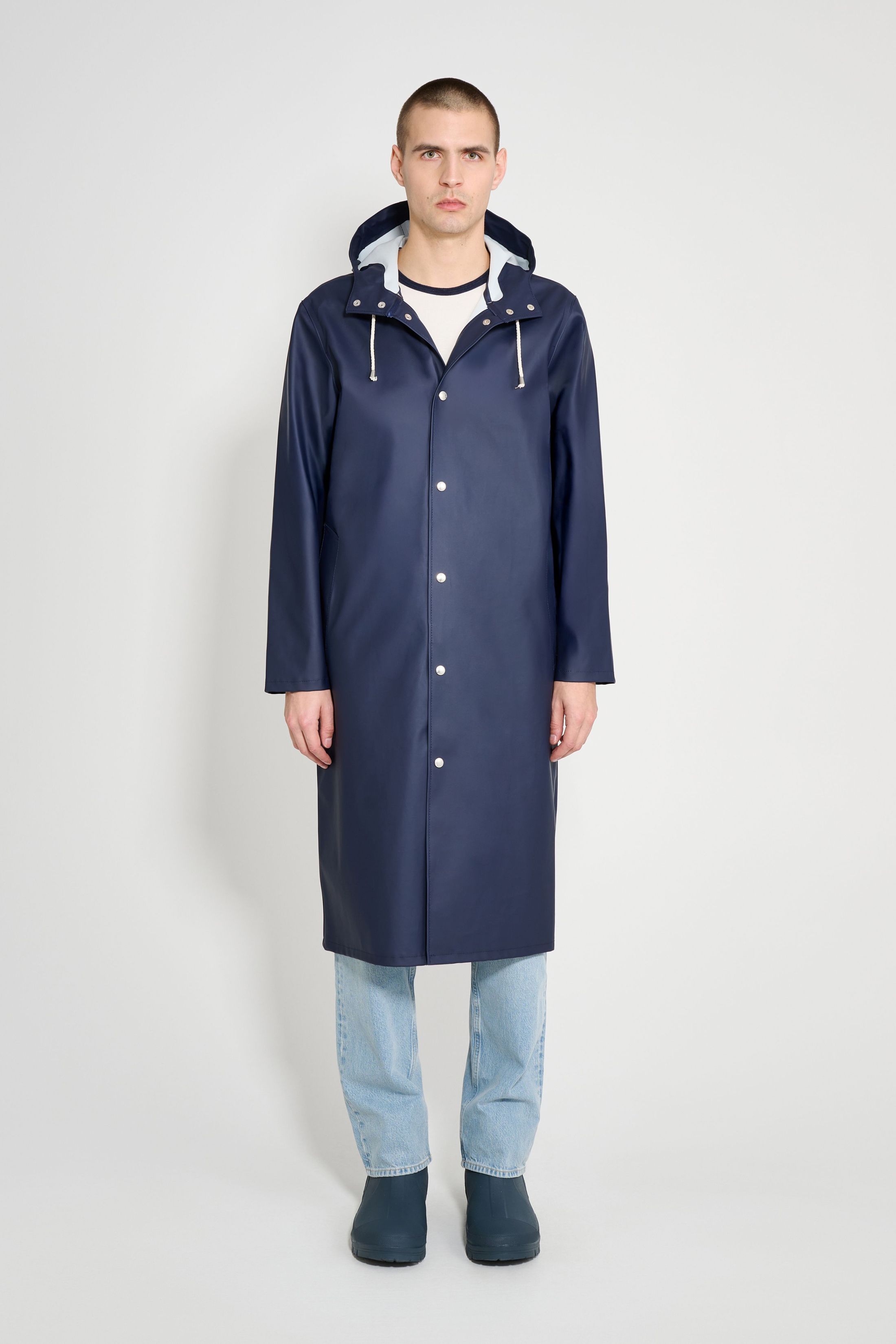 stutterheim stockholm long raincoat navy men jackets raincoats