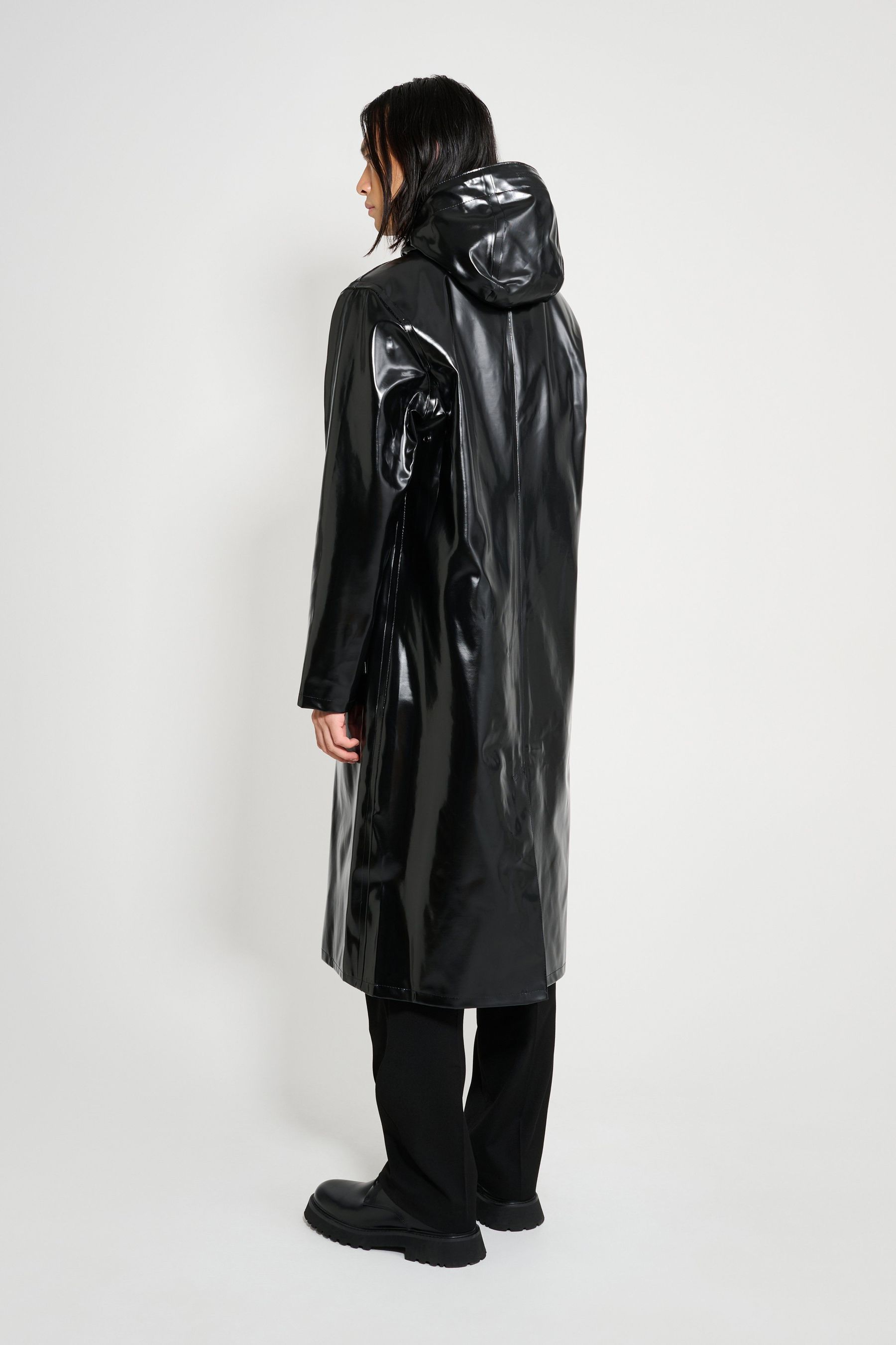 stutterheim stockholm long opal raincoat black men jackets raincoats
