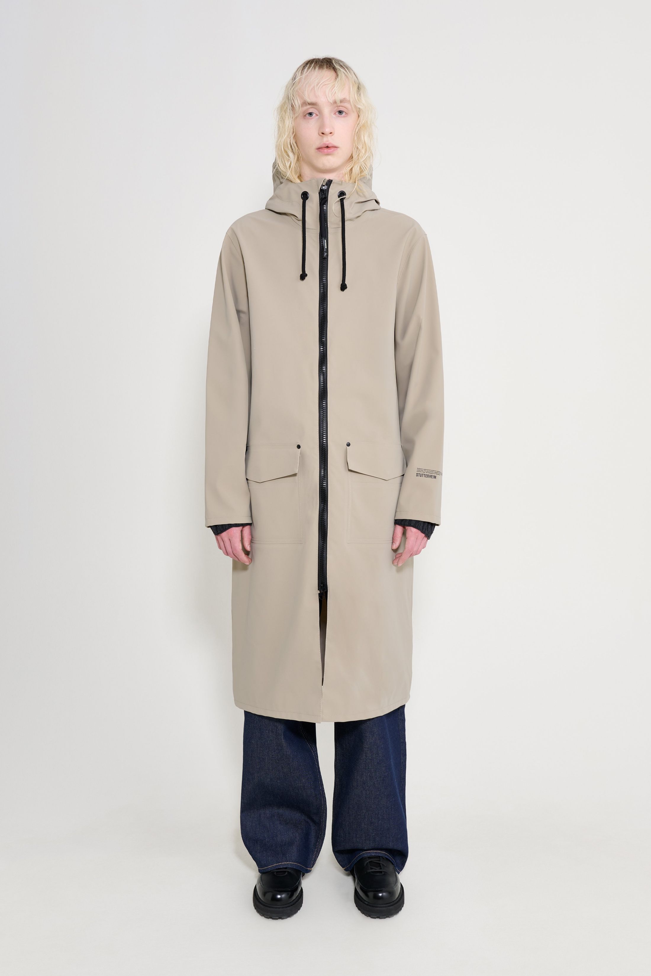 stutterheim stockholm long patch raincoat potato men jackets long-raincoats