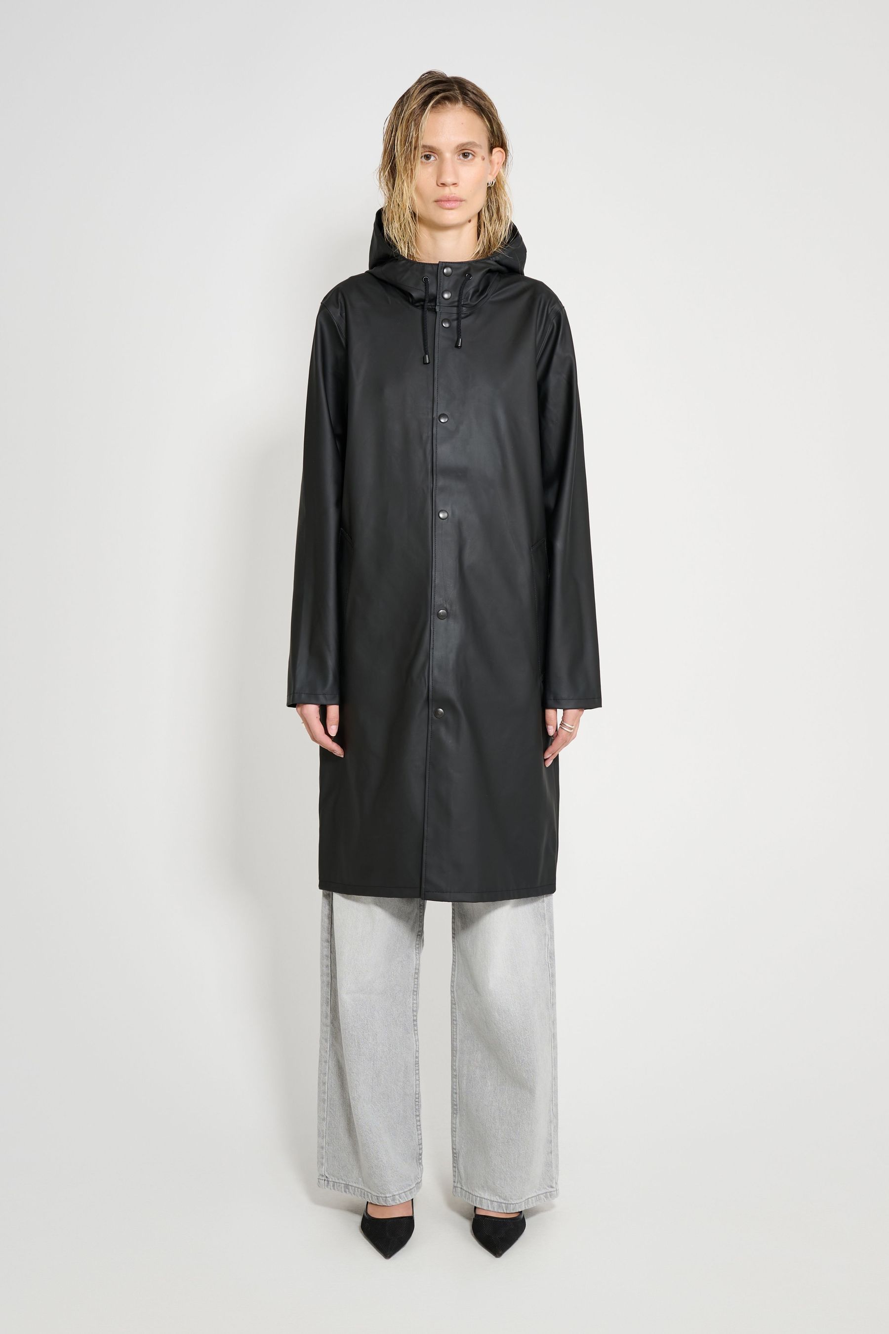 stutterheim stockholm long raincoat black women jackets raincoats