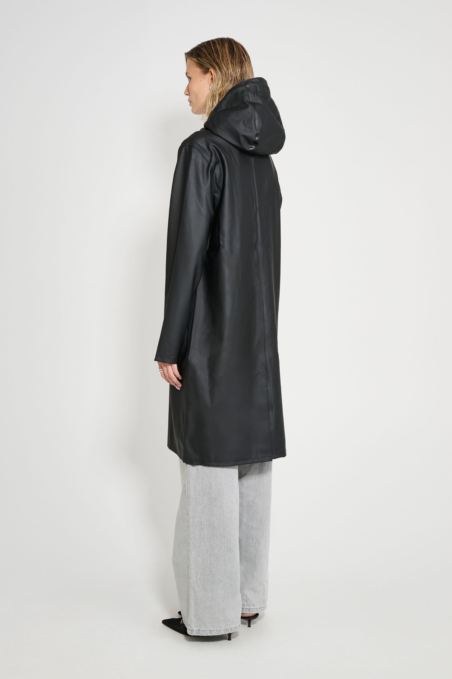 stutterheim stockholm long raincoat black women jackets raincoats