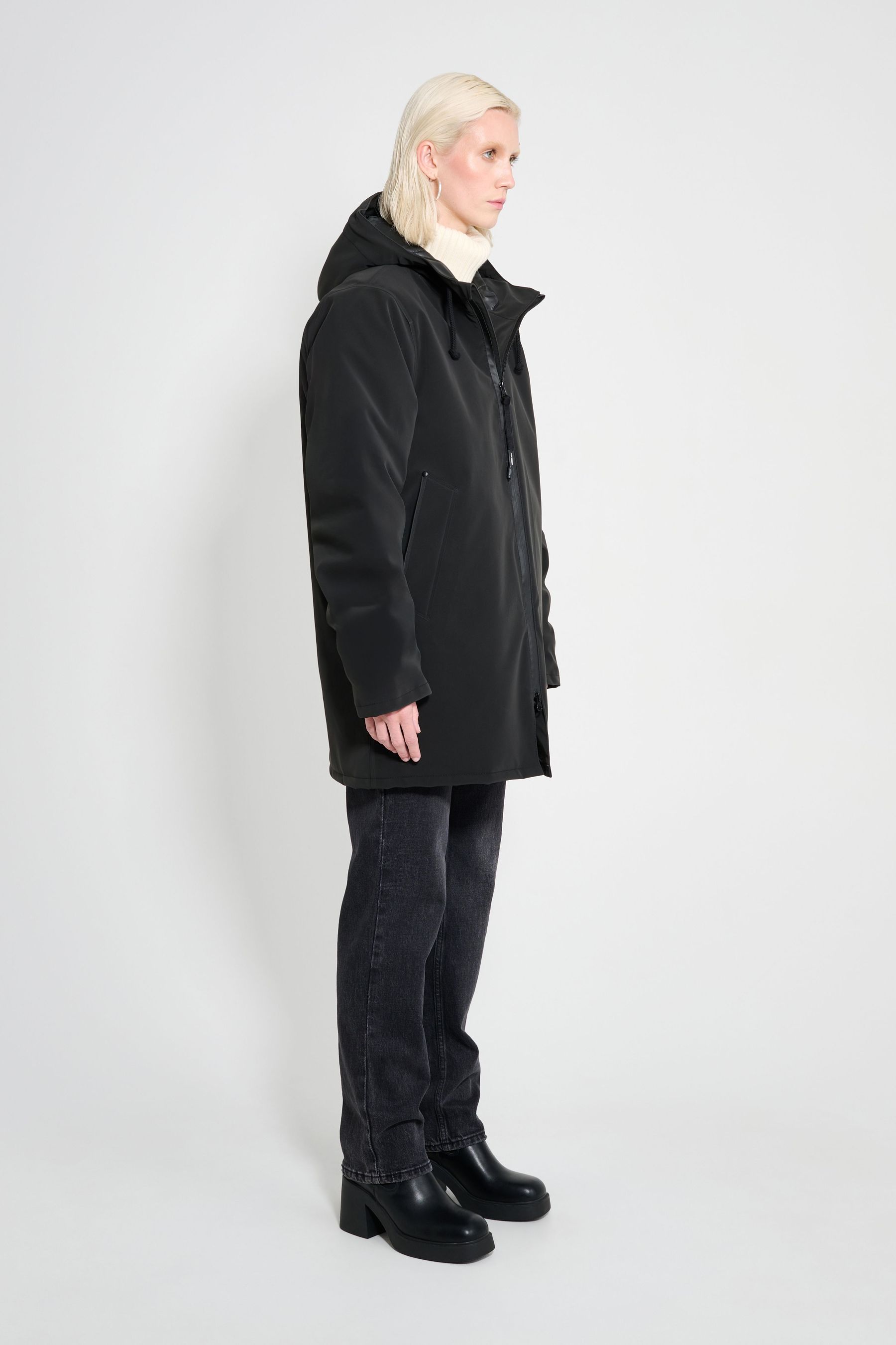 stutterheim stockholm matte winter coat black women jackets winter-coats