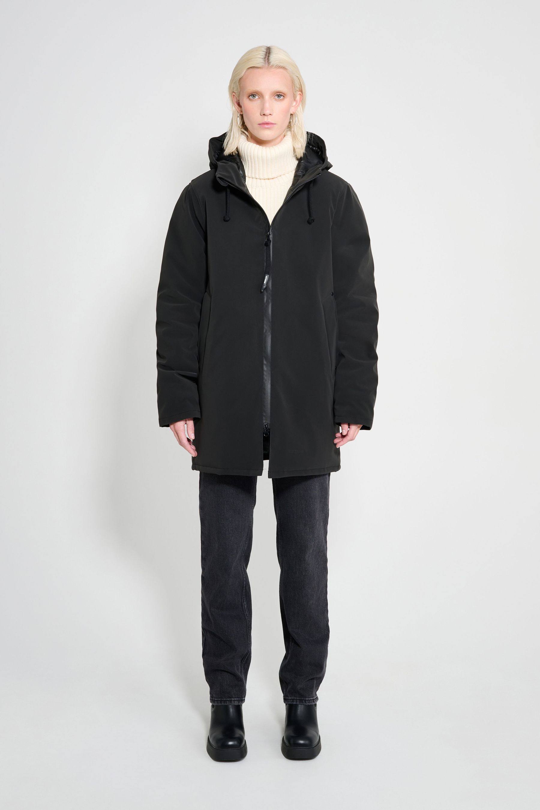 stutterheim stockholm matte winter coat black women jackets winter-coats