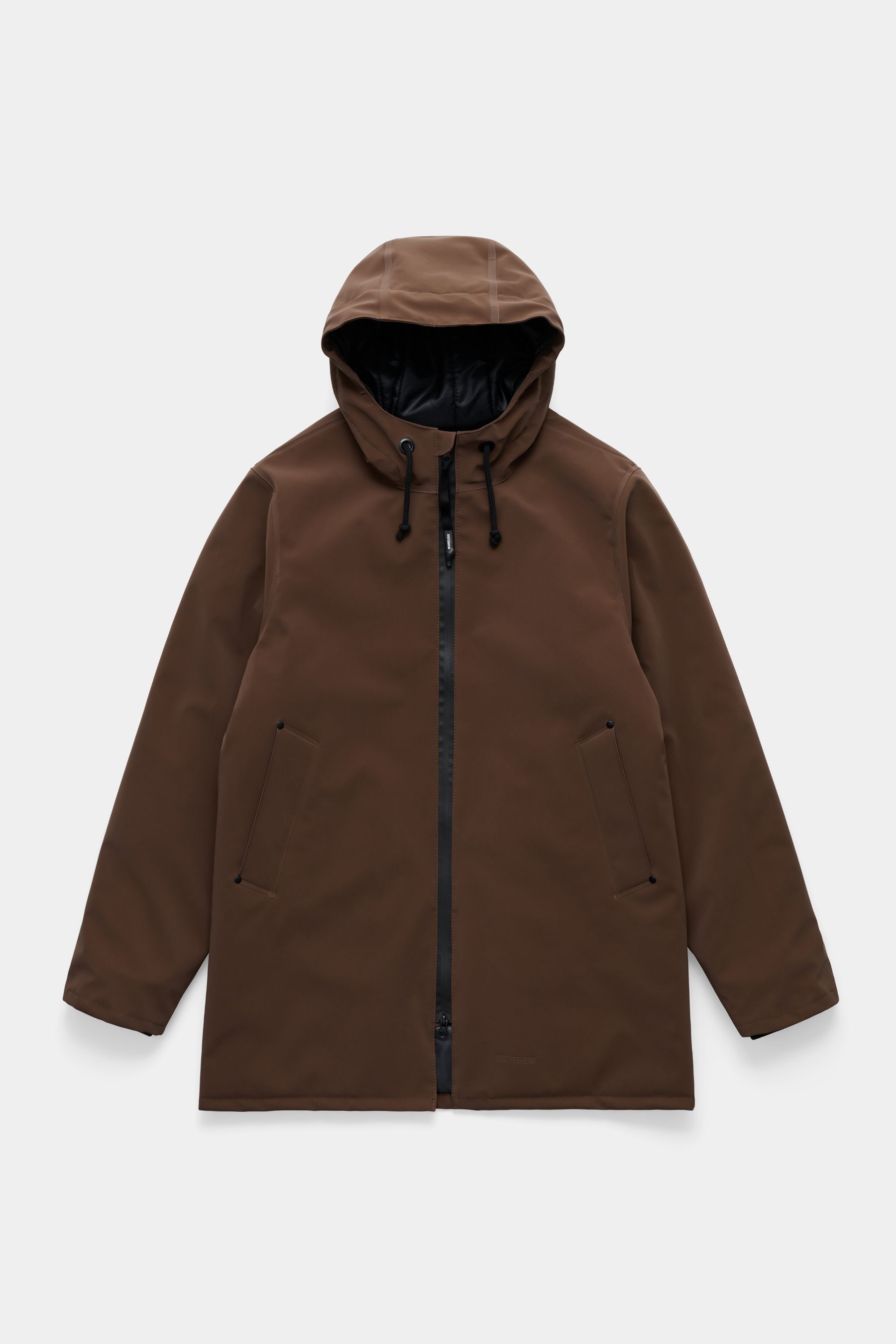 stutterheim stockholm matte winter coat dark brown women jackets winter-coats