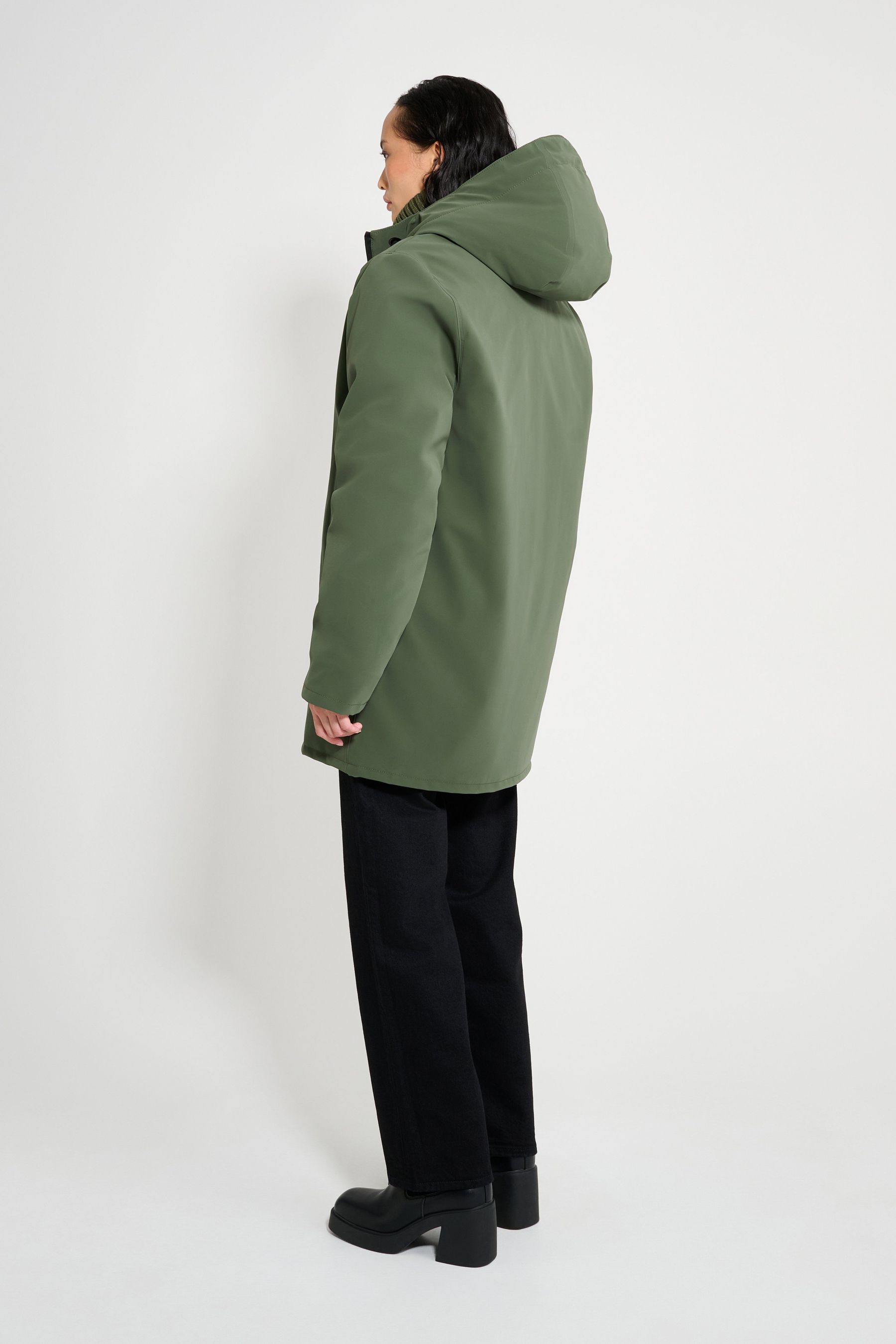 stutterheim stockholm matte winter coat green women jackets winter-coats