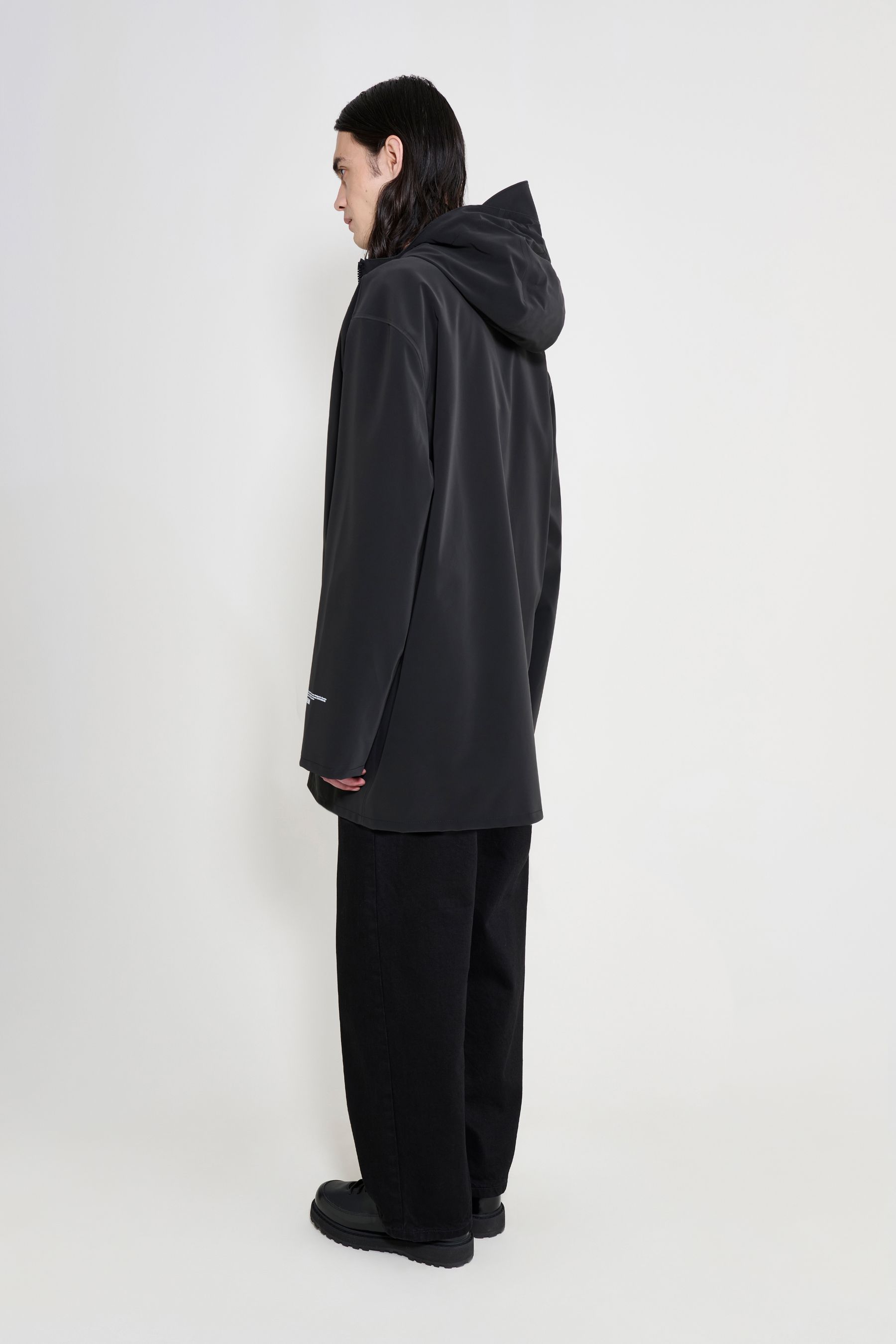 stutterheim stockholm patch raincoat black men jackets raincoats