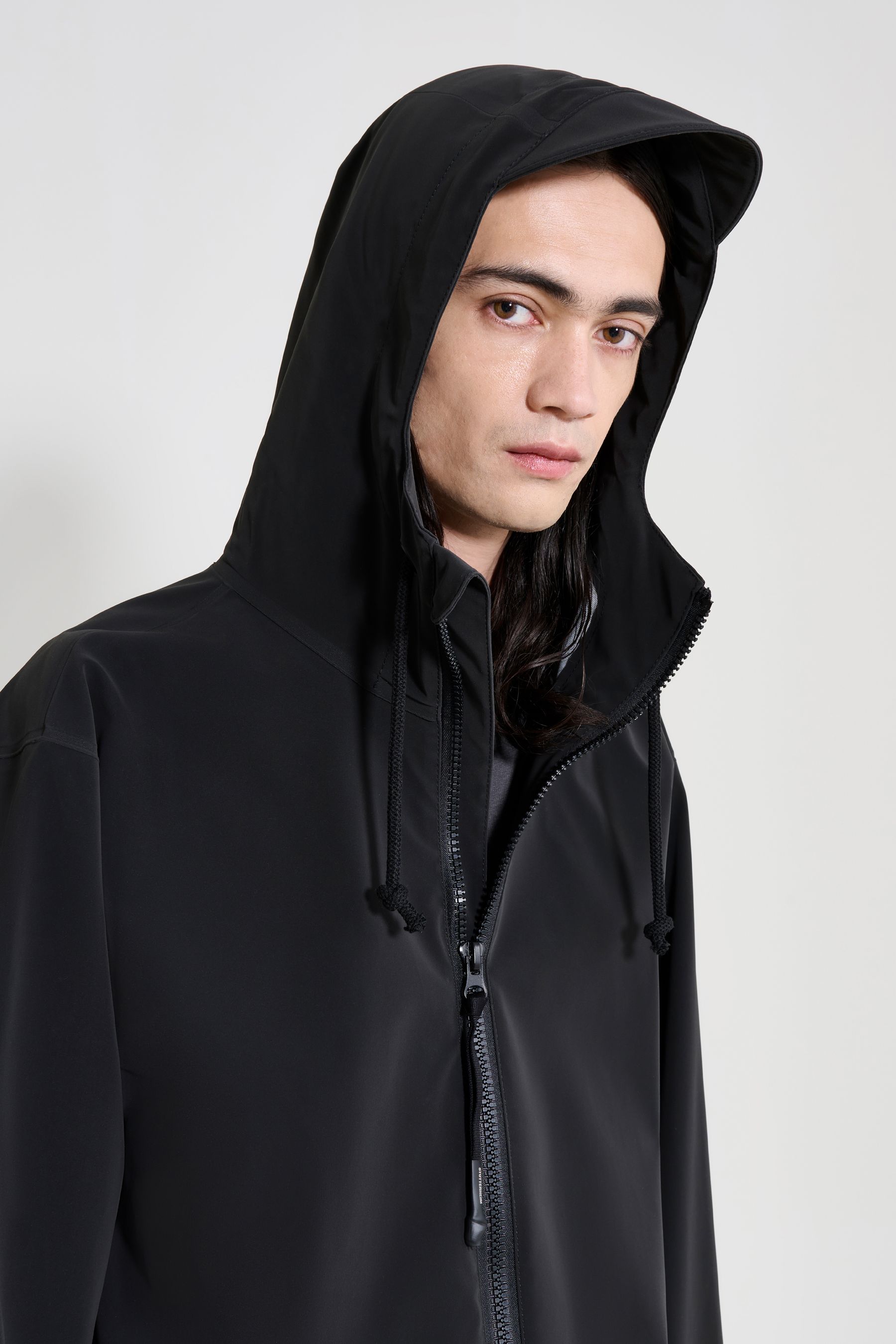 stutterheim stockholm patch raincoat black men jackets raincoats