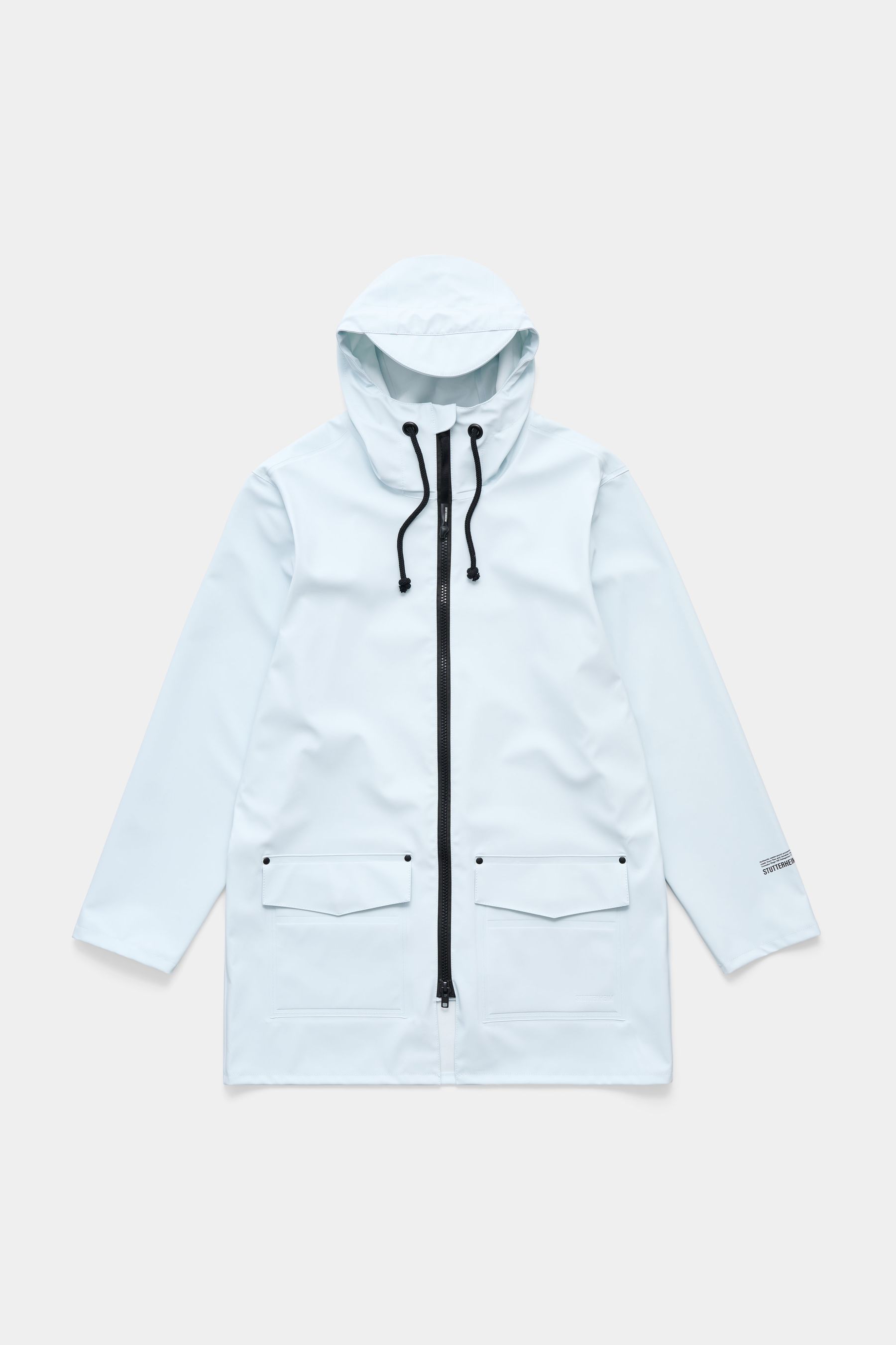 stutterheim stockholm patch raincoat frost grey men jackets raincoats