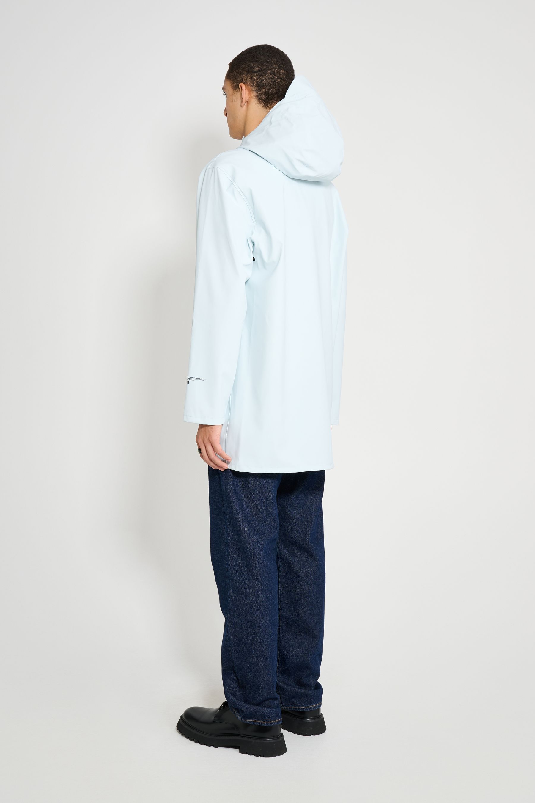 stutterheim stockholm patch raincoat frost grey men jackets raincoats