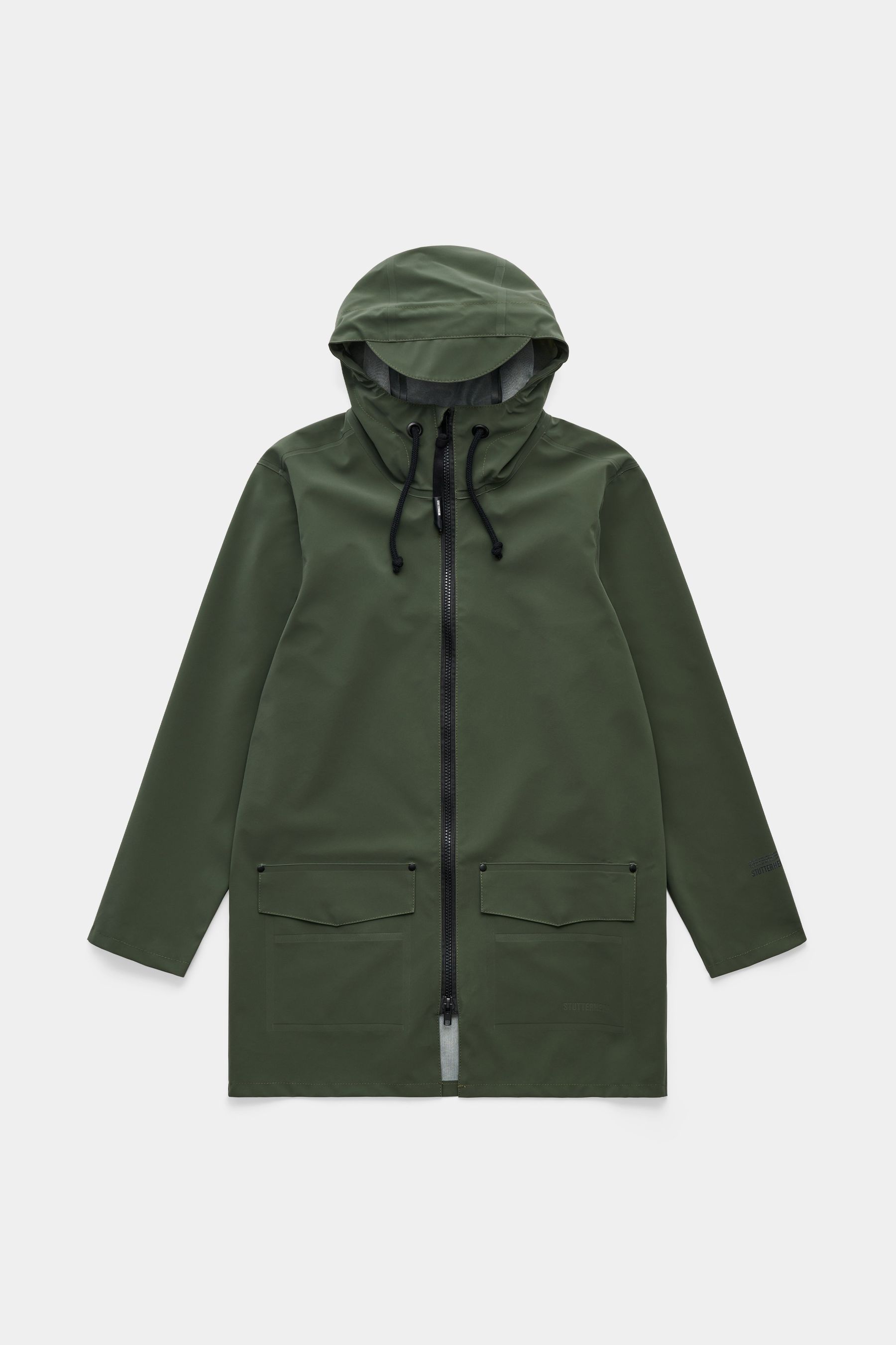 stutterheim stockholm patch raincoat green women jackets