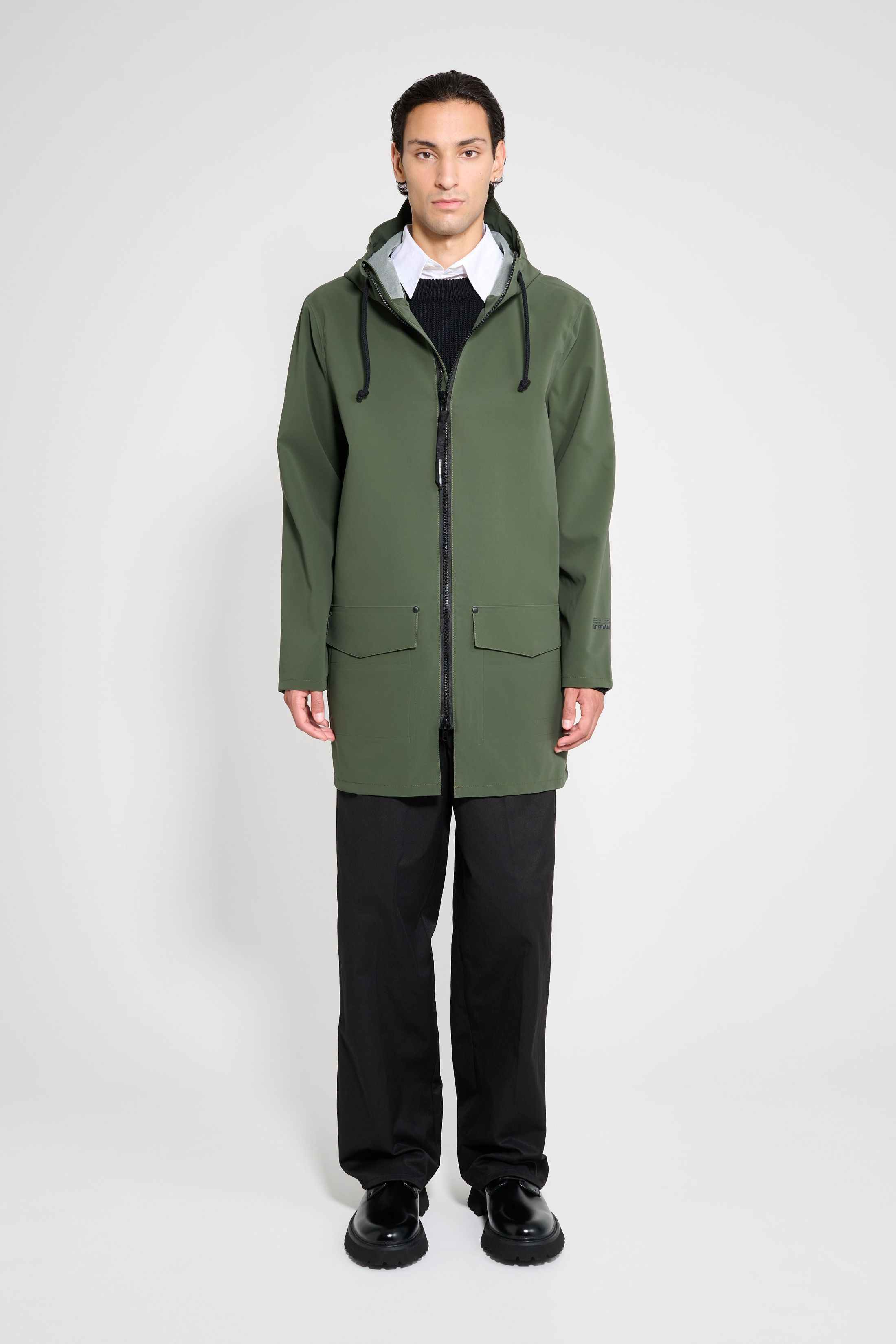 stutterheim stockholm patch raincoat green men jackets raincoats