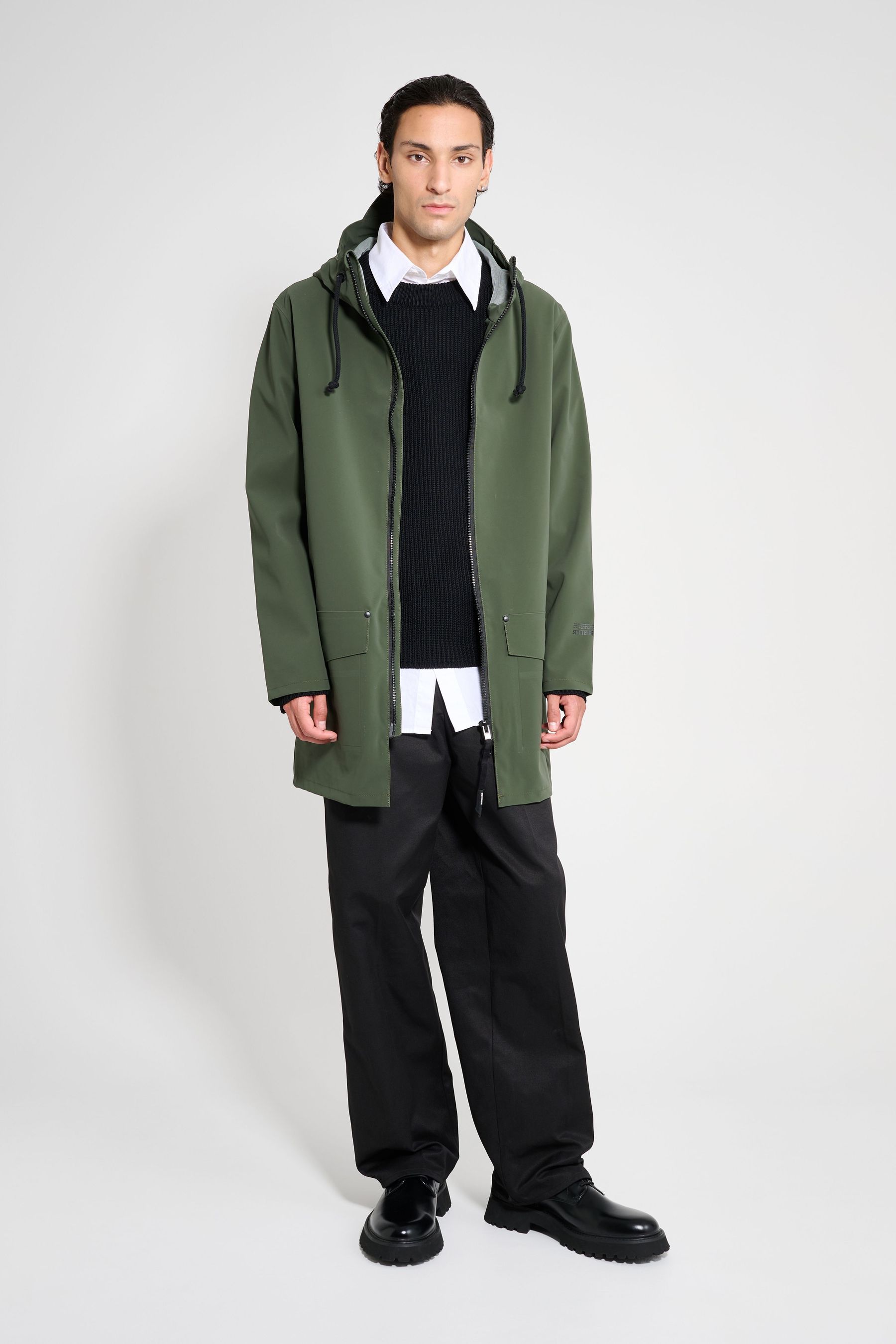 stutterheim stockholm patch raincoat green men jackets raincoats