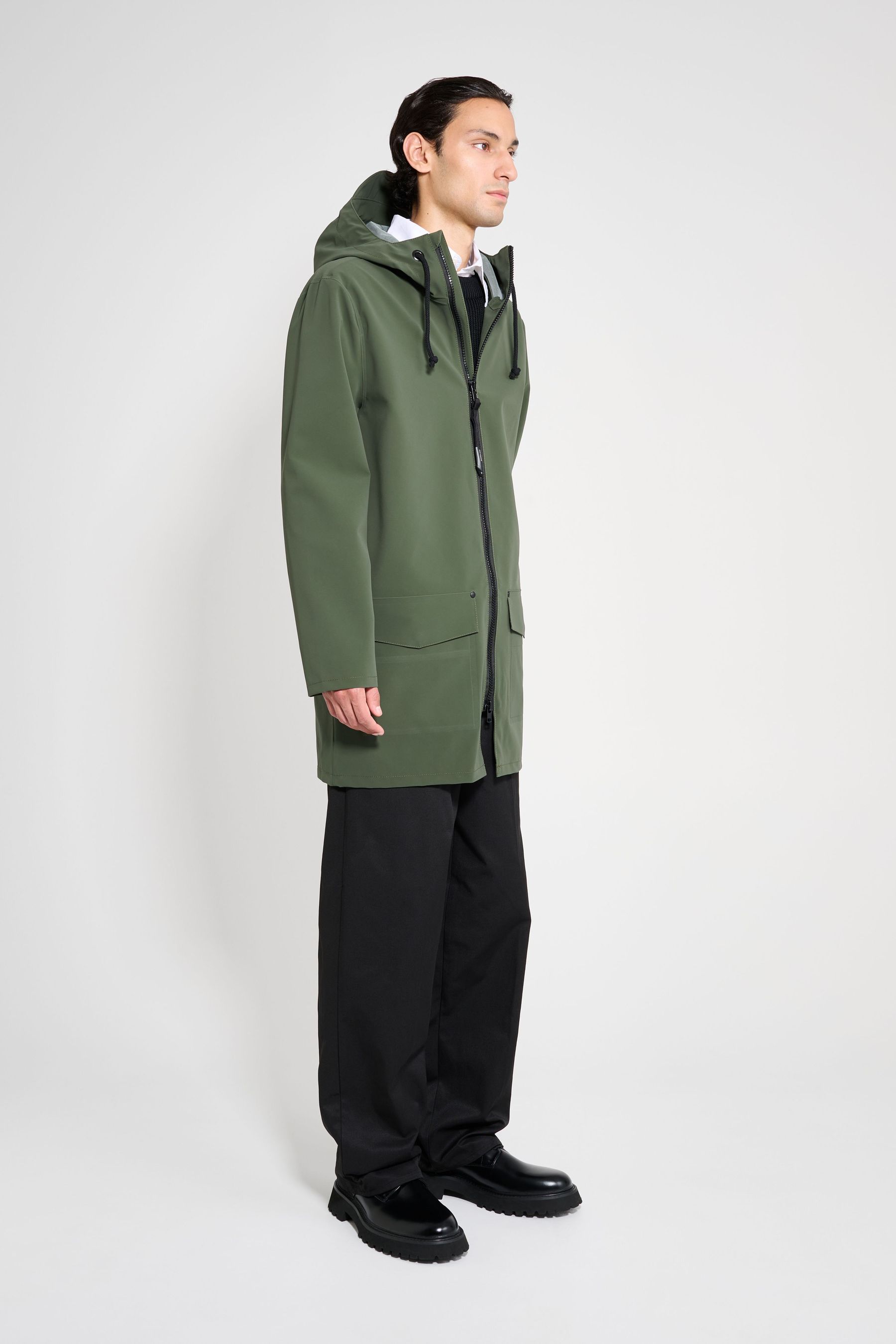 stutterheim stockholm patch raincoat green men jackets raincoats