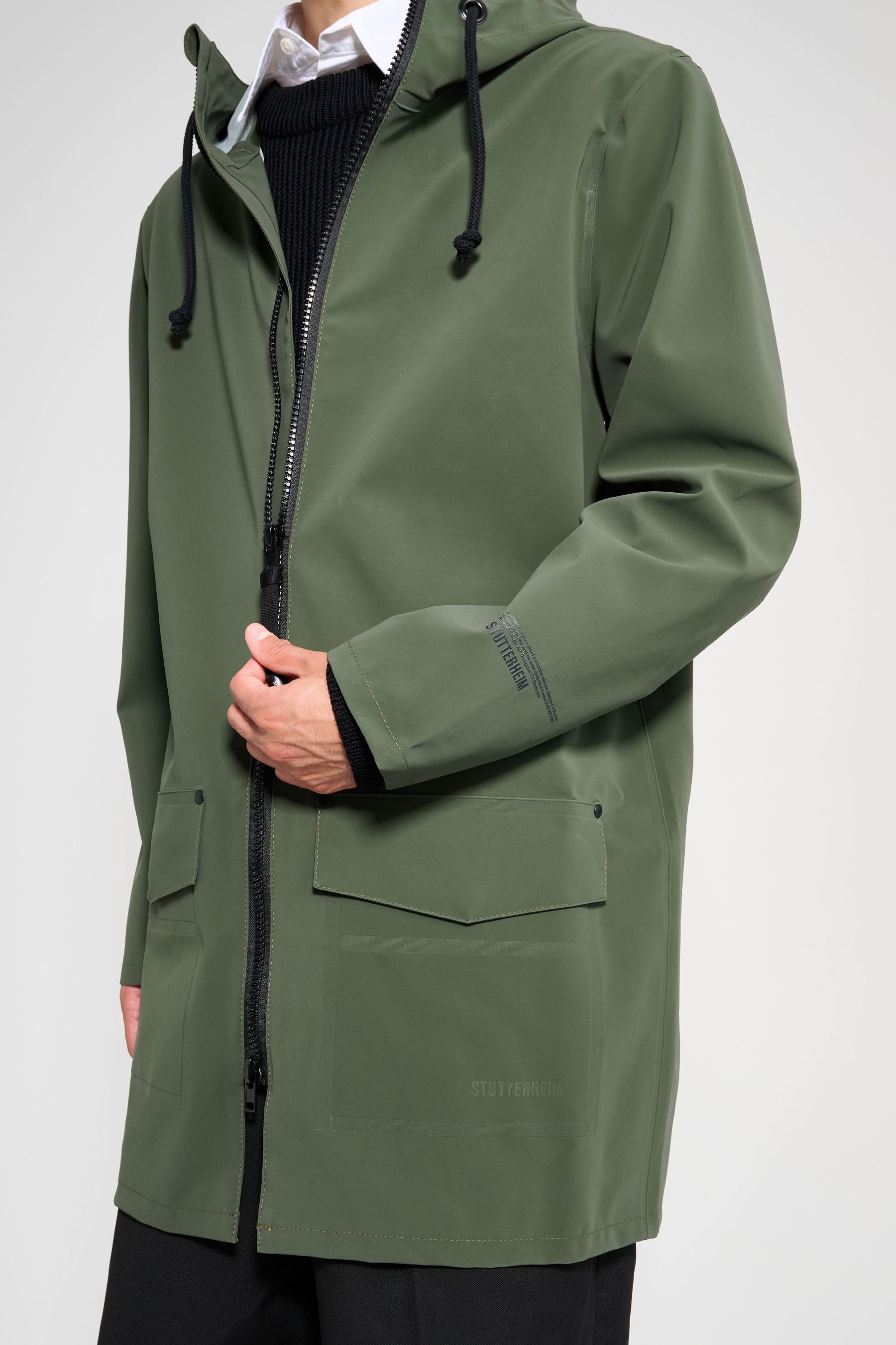 stutterheim stockholm patch raincoat green men jackets raincoats