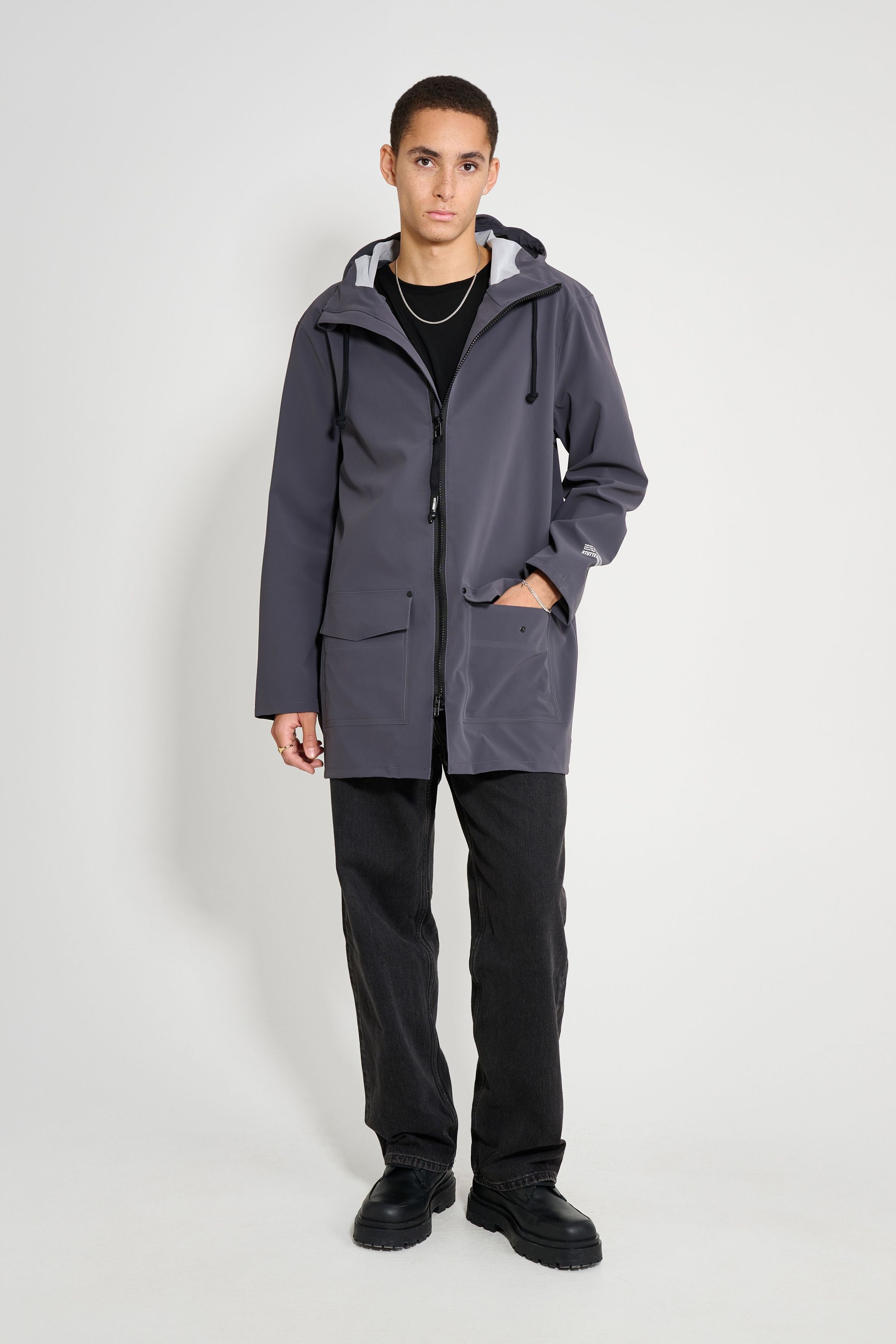 stutterheim stockholm patch raincoat mystic blue men jackets raincoats