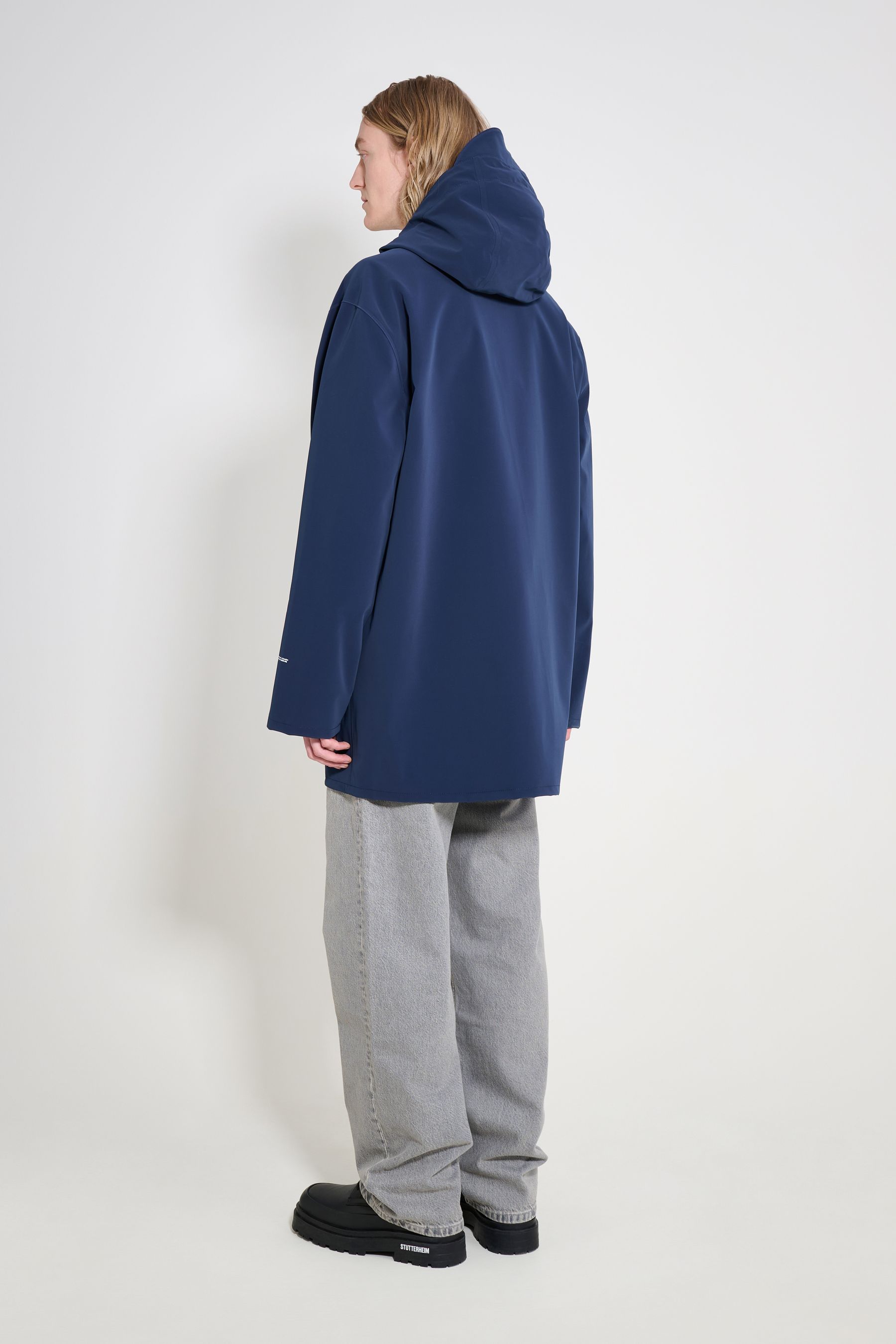 stutterheim stockholm patch raincoat navy men jackets raincoats
