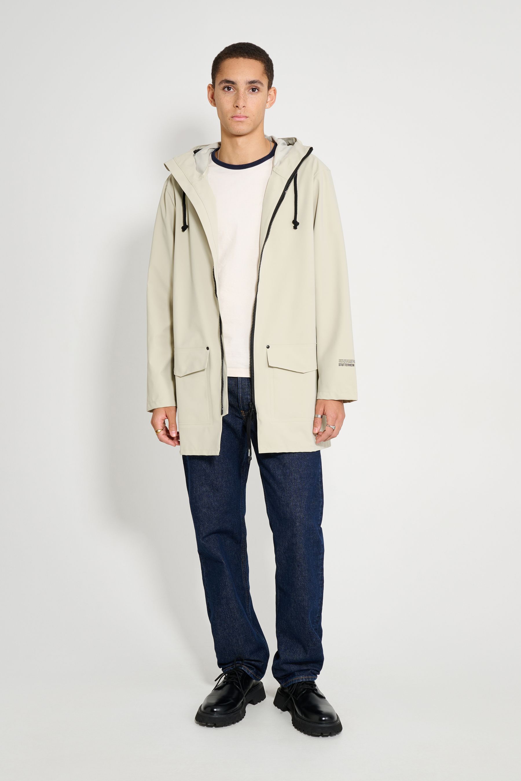 stutterheim stockholm patch raincoat pelican men jackets raincoats