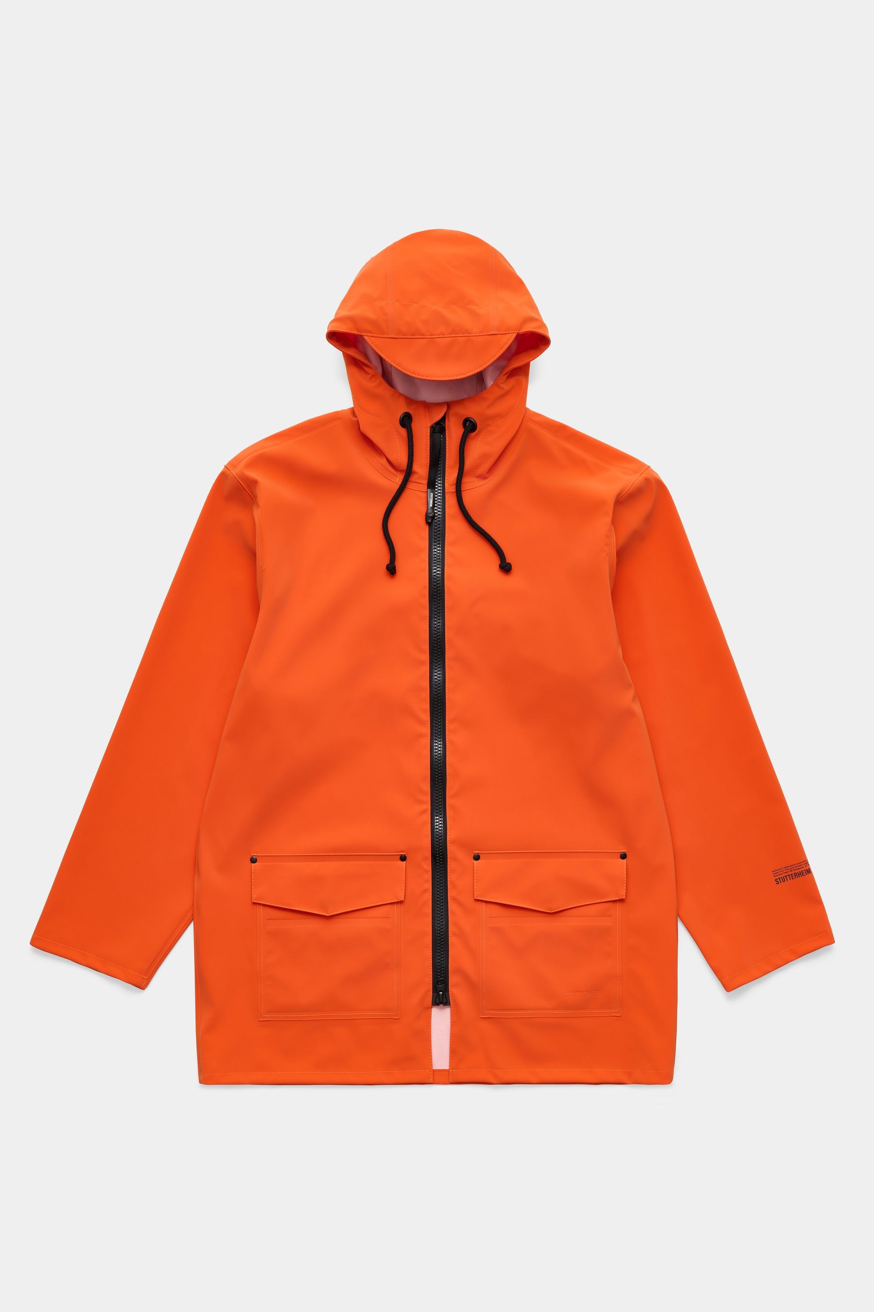 stutterheim stockholm patch raincoat pumpkin women jackets raincoats