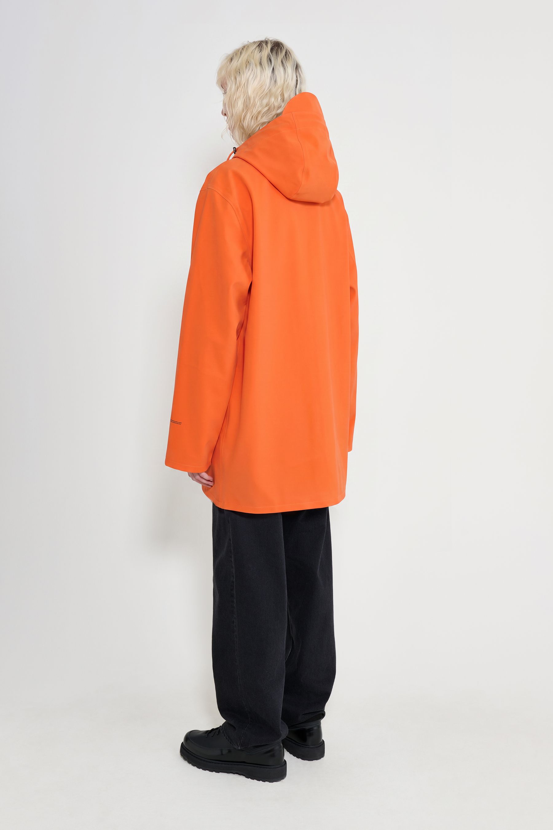 stutterheim stockholm patch raincoat pumpkin men jackets raincoats