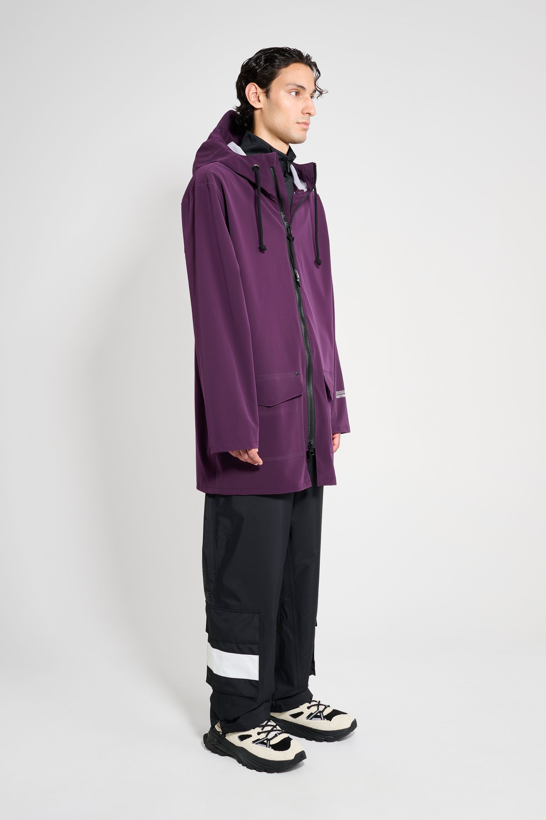 stutterheim stockholm patch raincoat purple haze men jackets raincoats