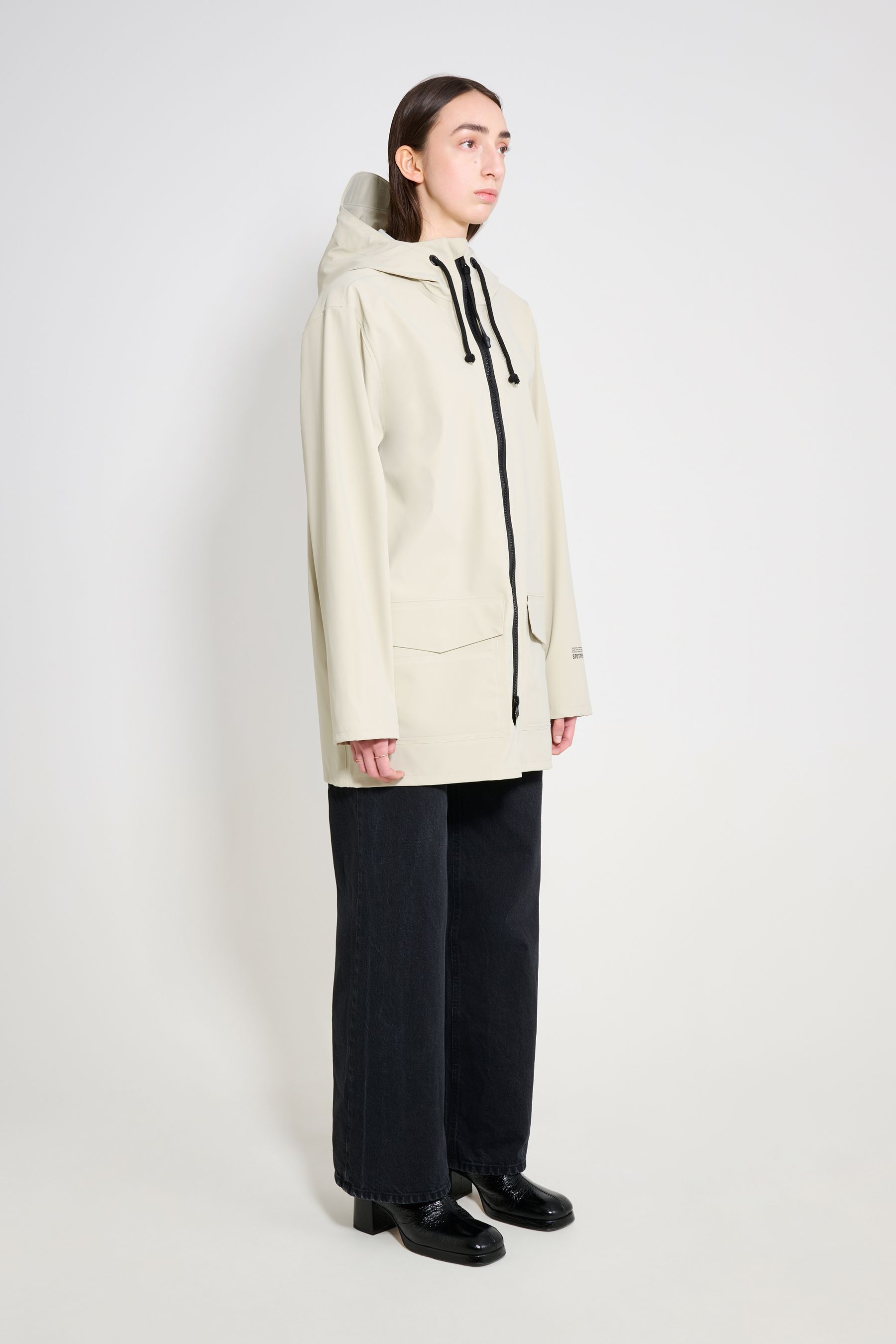 stutterheim stockholm patch raincoat pelican women jackets raincoats