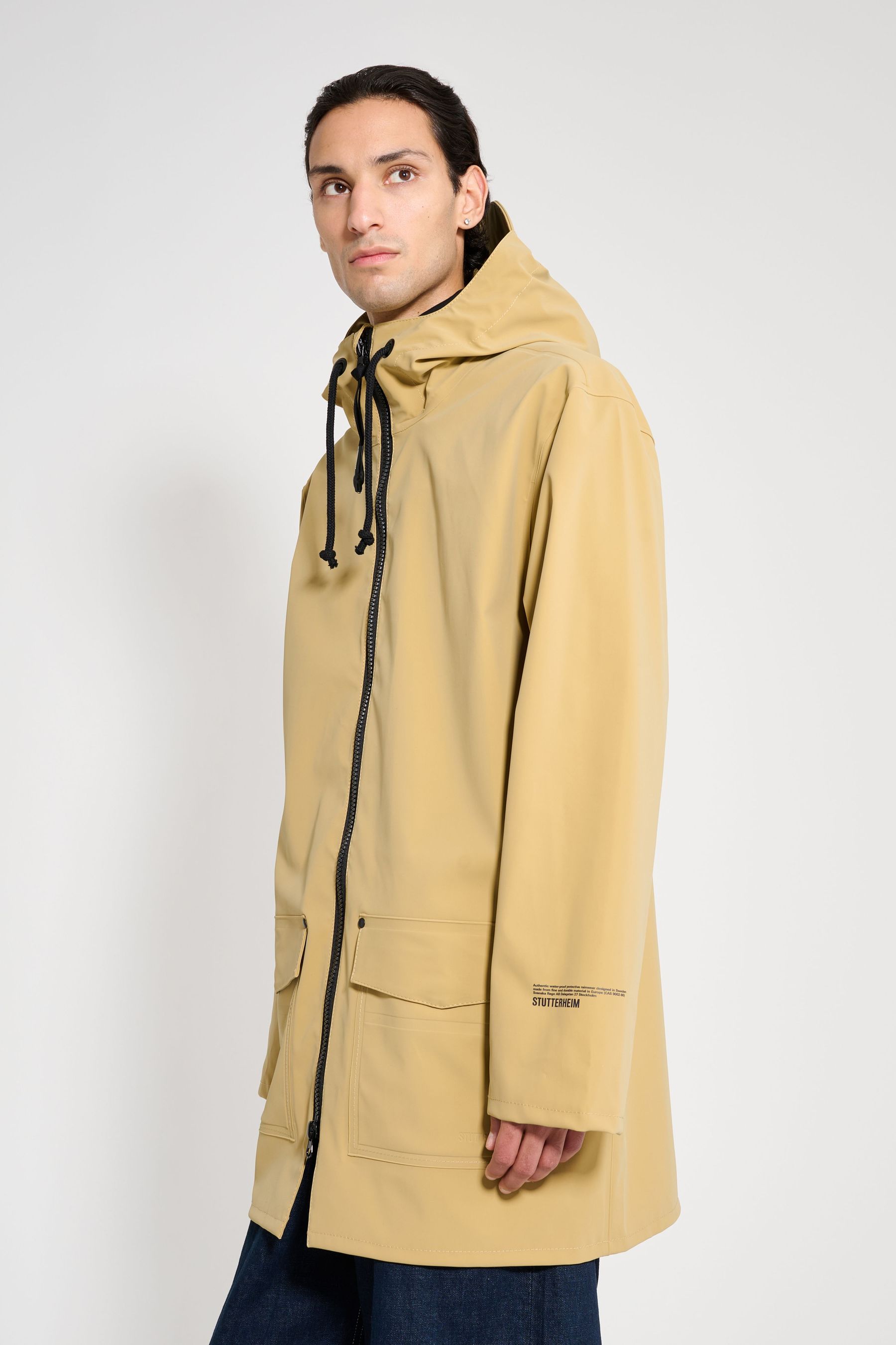 stutterheim stockholm patch raincoat sand men jackets raincoats