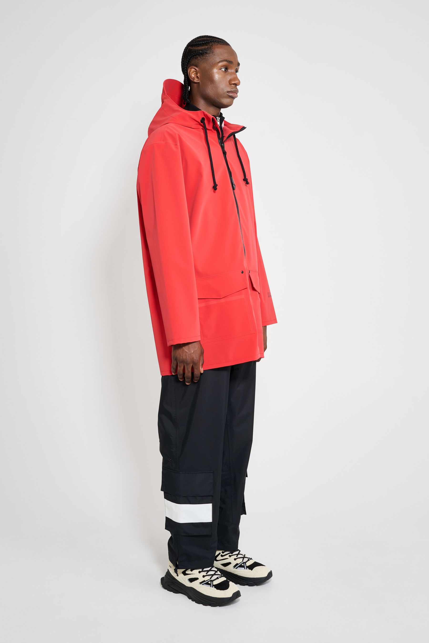 stutterheim stockholm patch raincoat washed red men jackets raincoats