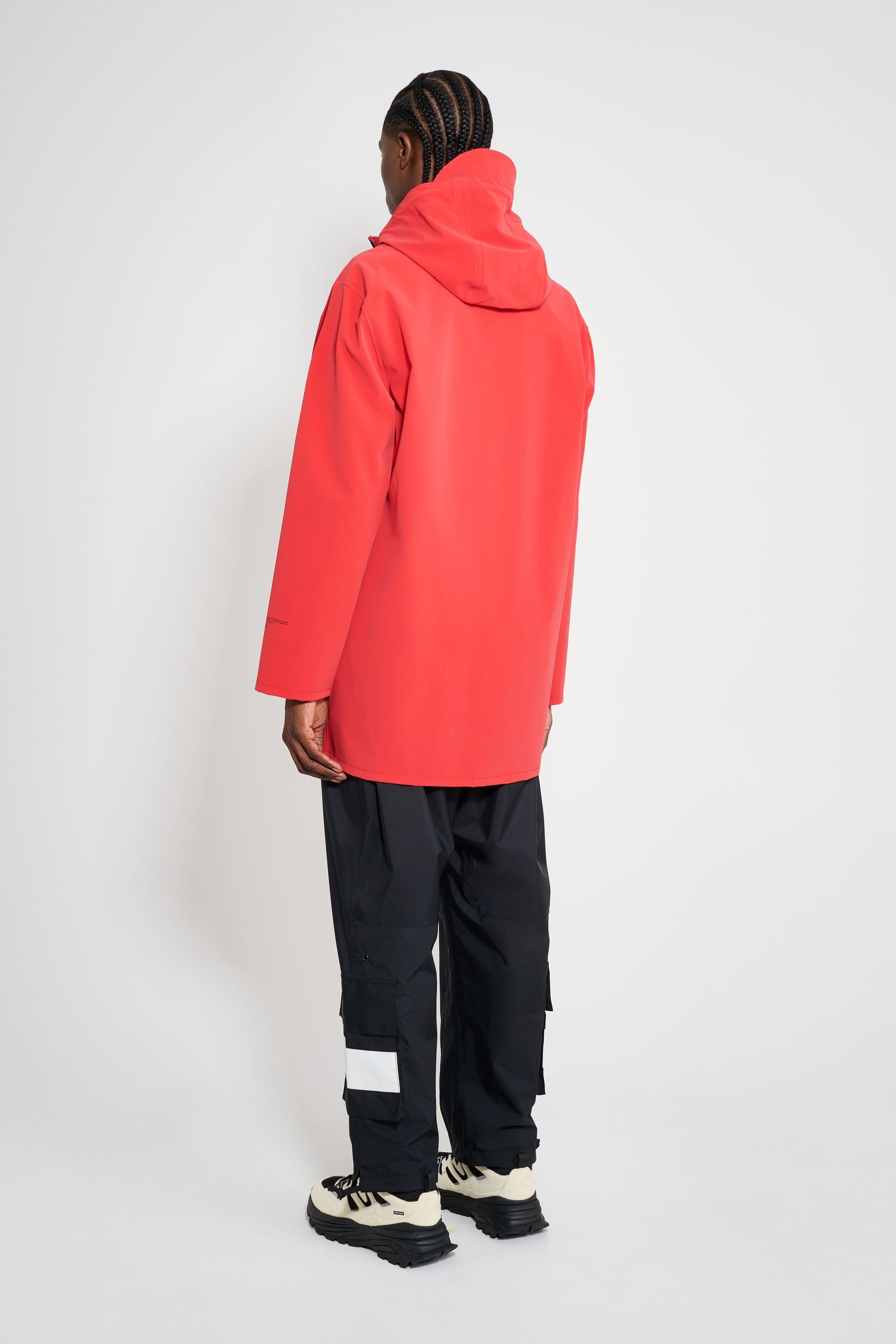stutterheim stockholm patch raincoat washed red men jackets raincoats