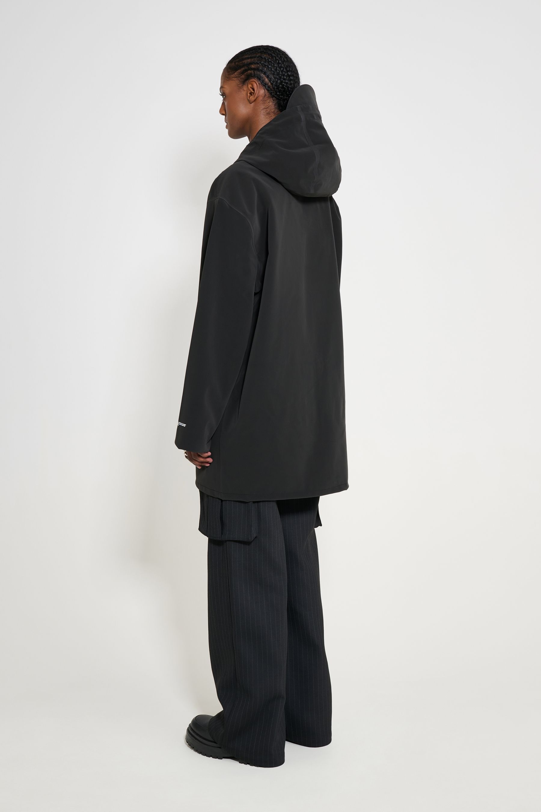 stutterheim stockholm patch raincoat black women jackets raincoats