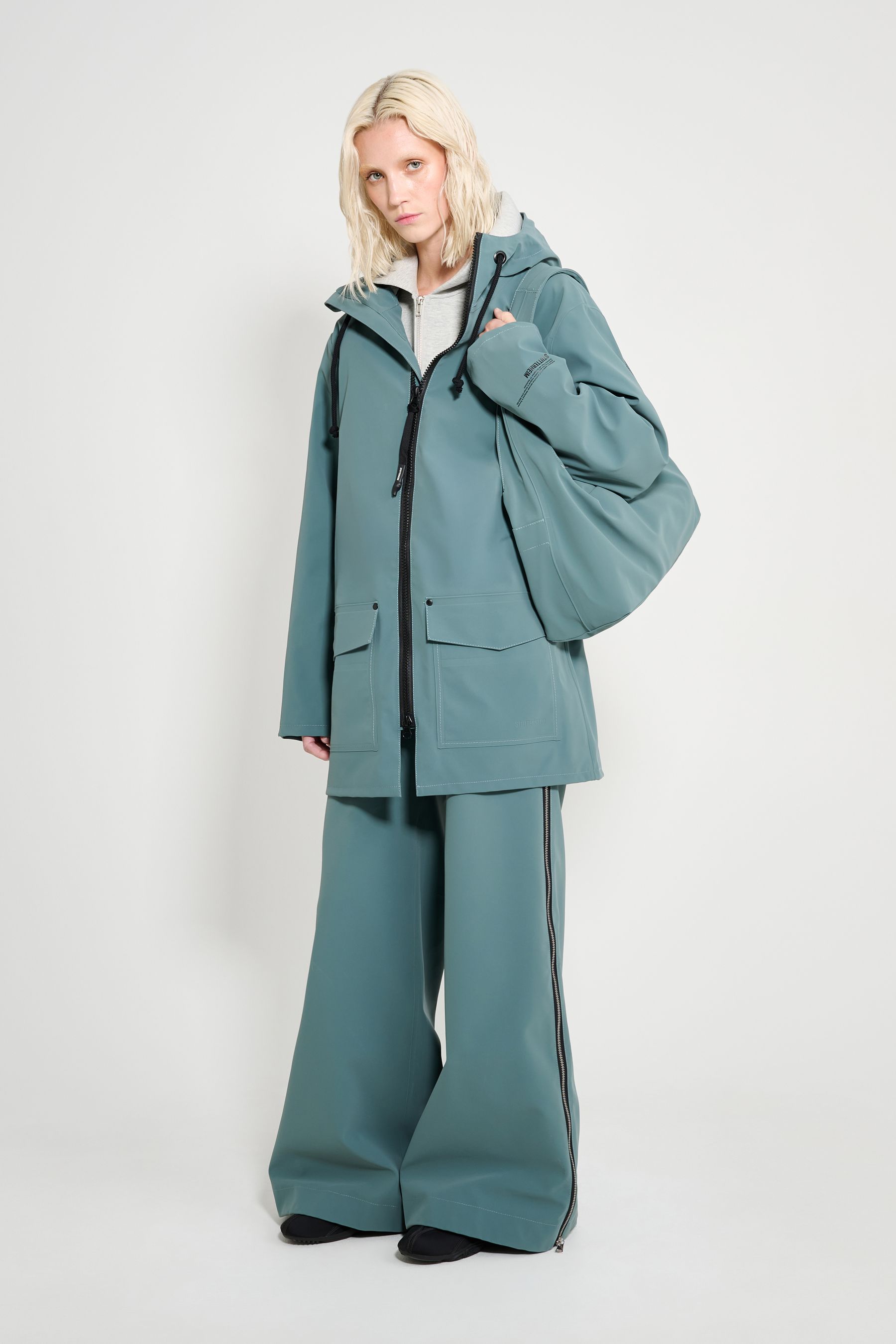 stutterheim stockholm patch raincoat moon rock women jackets raincoats