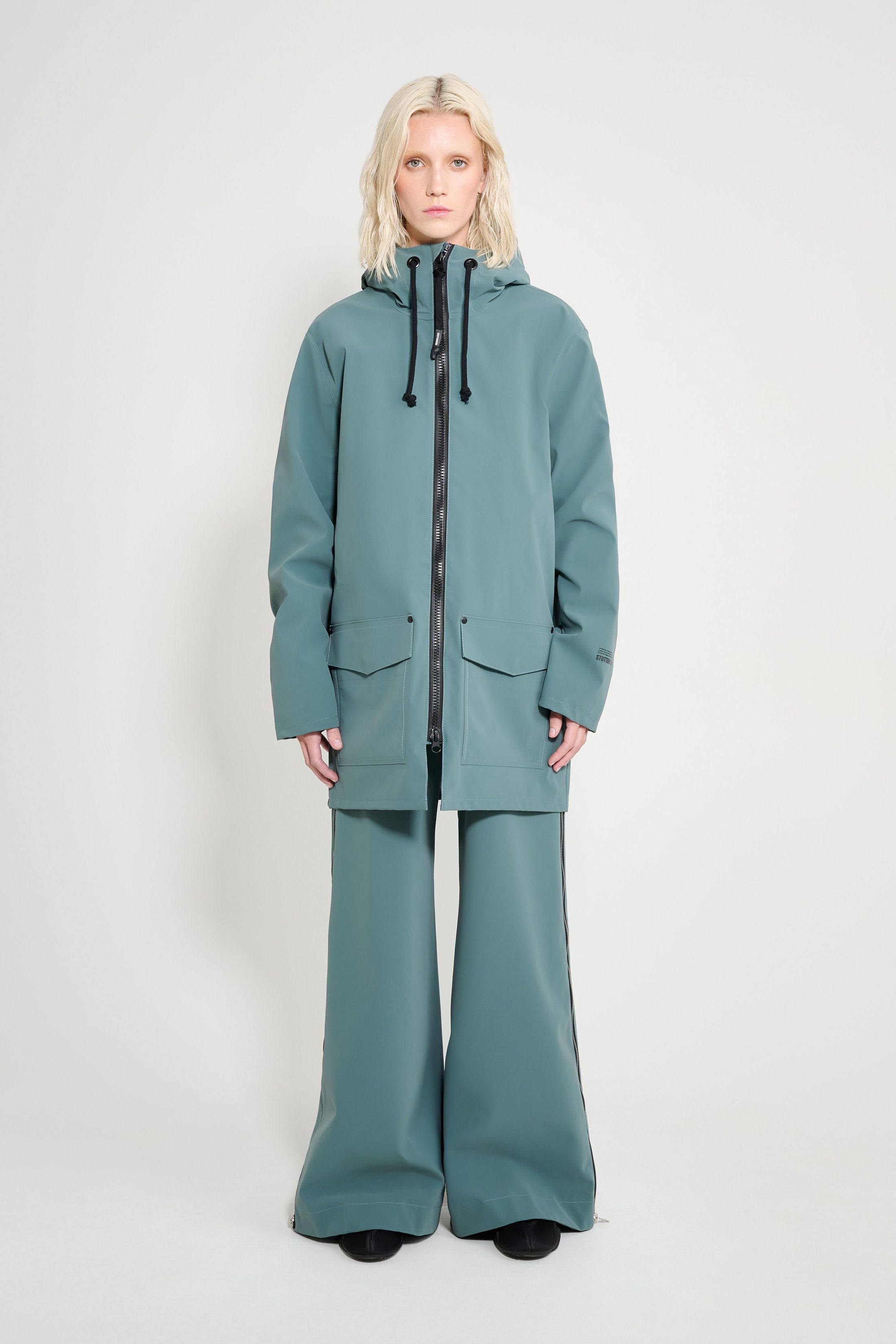 stutterheim stockholm patch raincoat moon rock women jackets raincoats
