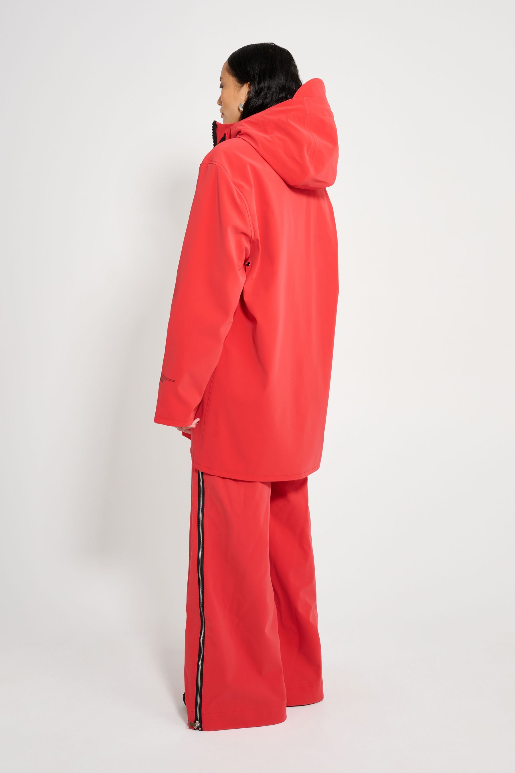 stutterheim stockholm patch raincoat washed red women jackets raincoats