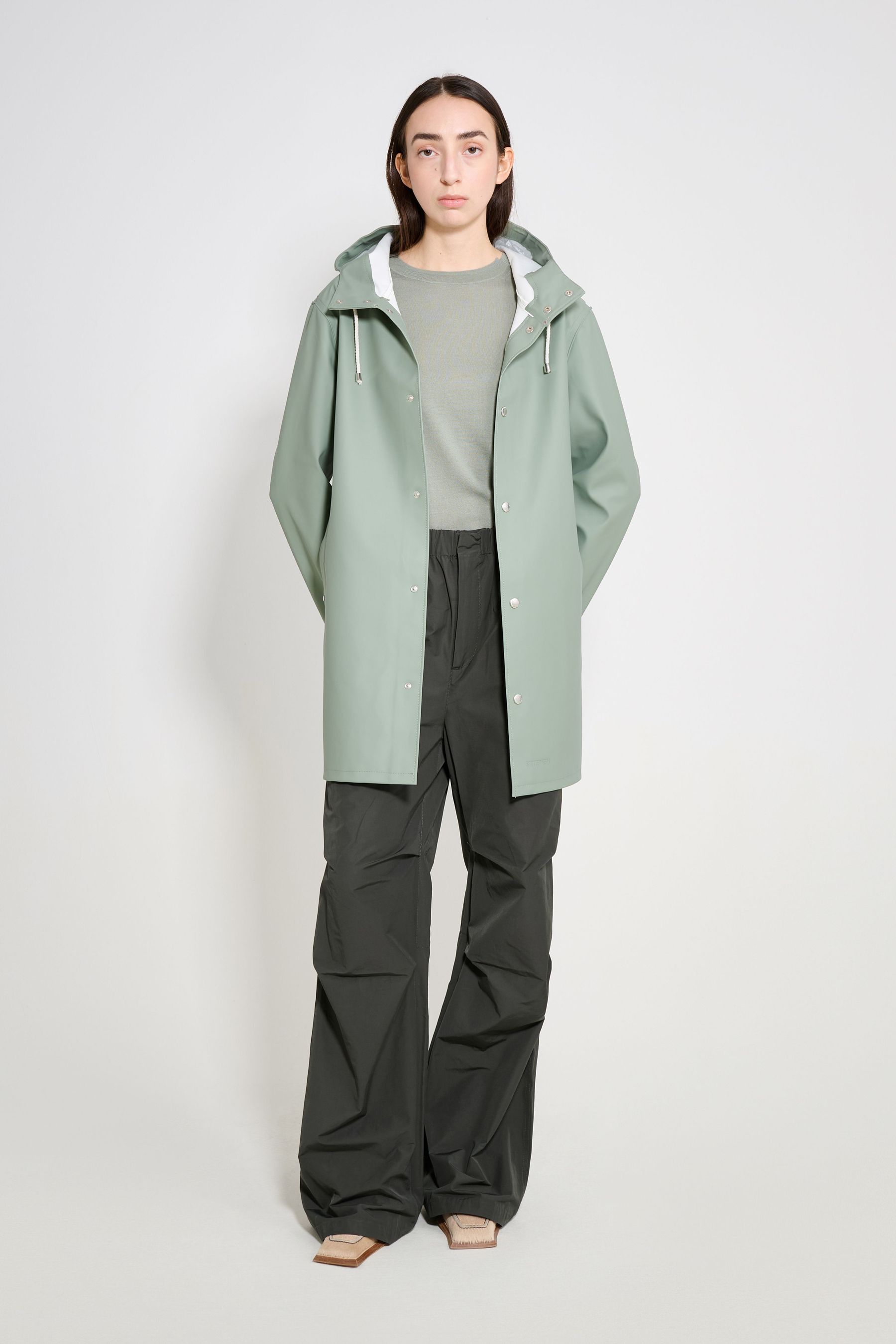 stutterheim stockholm original raincoat khaki green women jackets