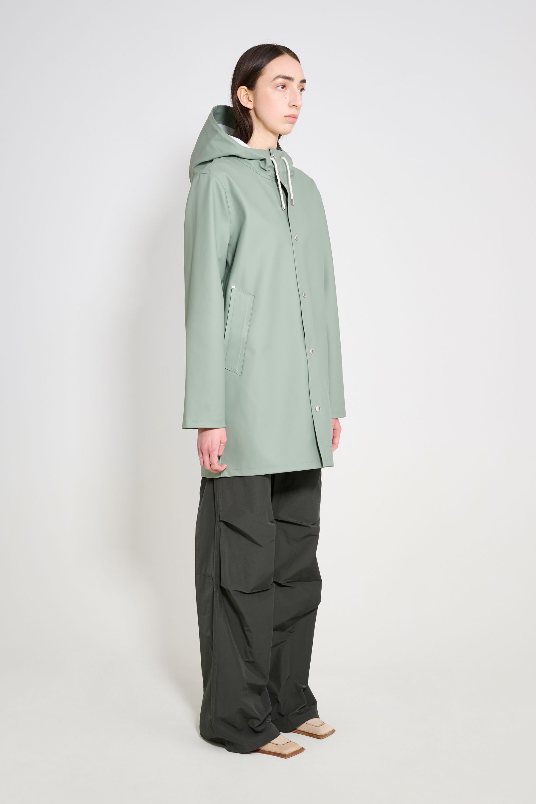 stutterheim stockholm original raincoat khaki green women jackets