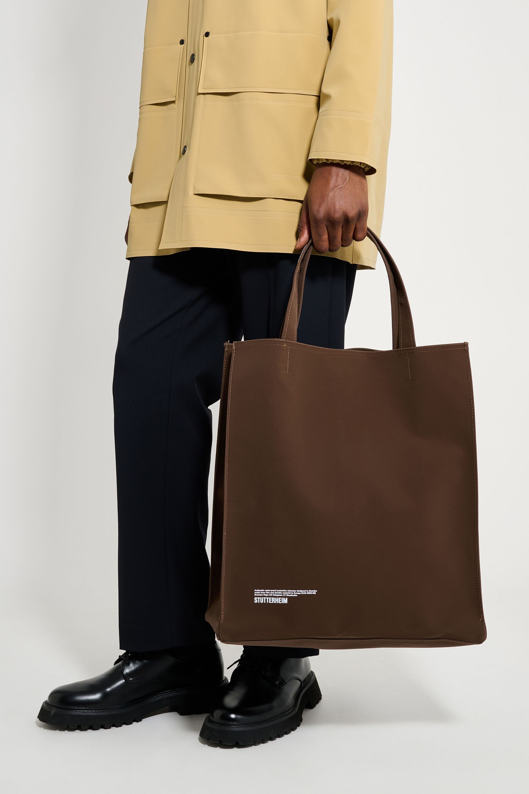 stutterheim stylist bag matte dark brown accessories bags tote-bags