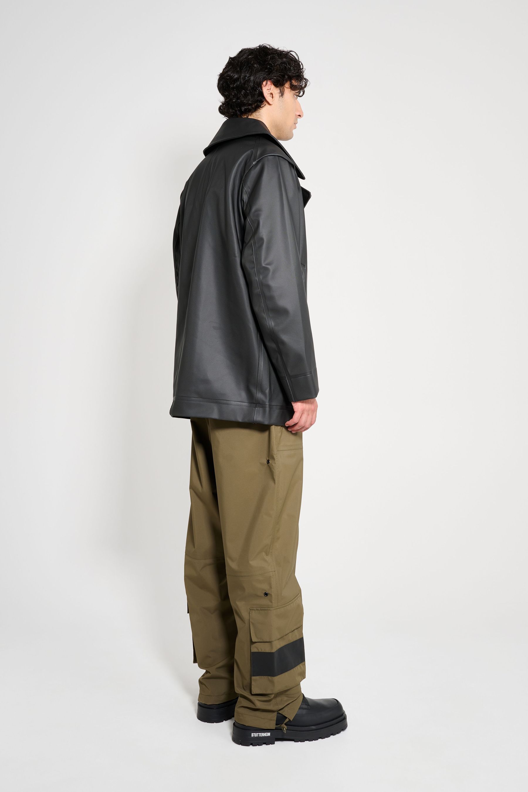 stutterheim tranholmen double breasted raincoat black men jackets raincoats