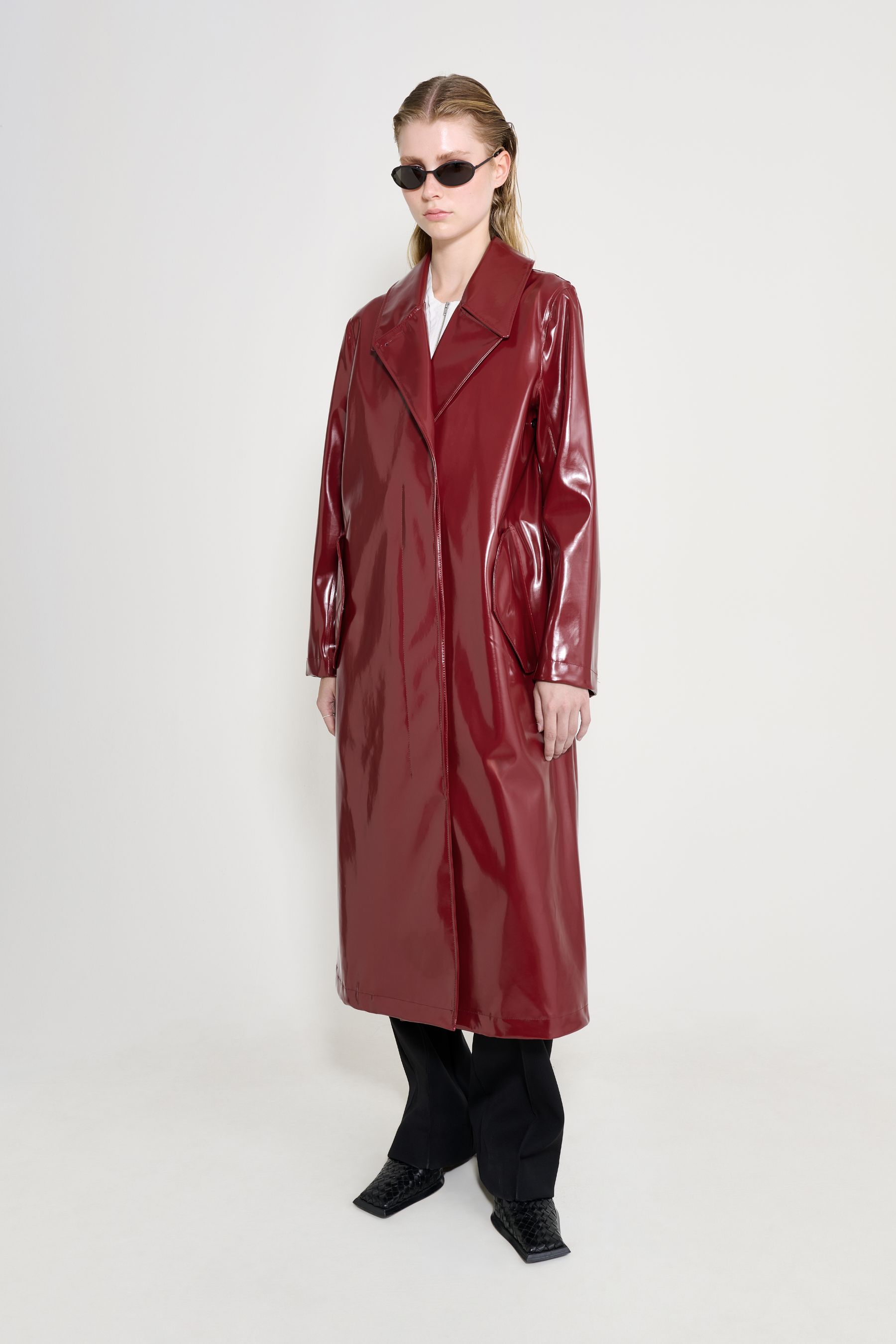 stutterheim wayfair opal trench coat burgundy women jackets trench-coats