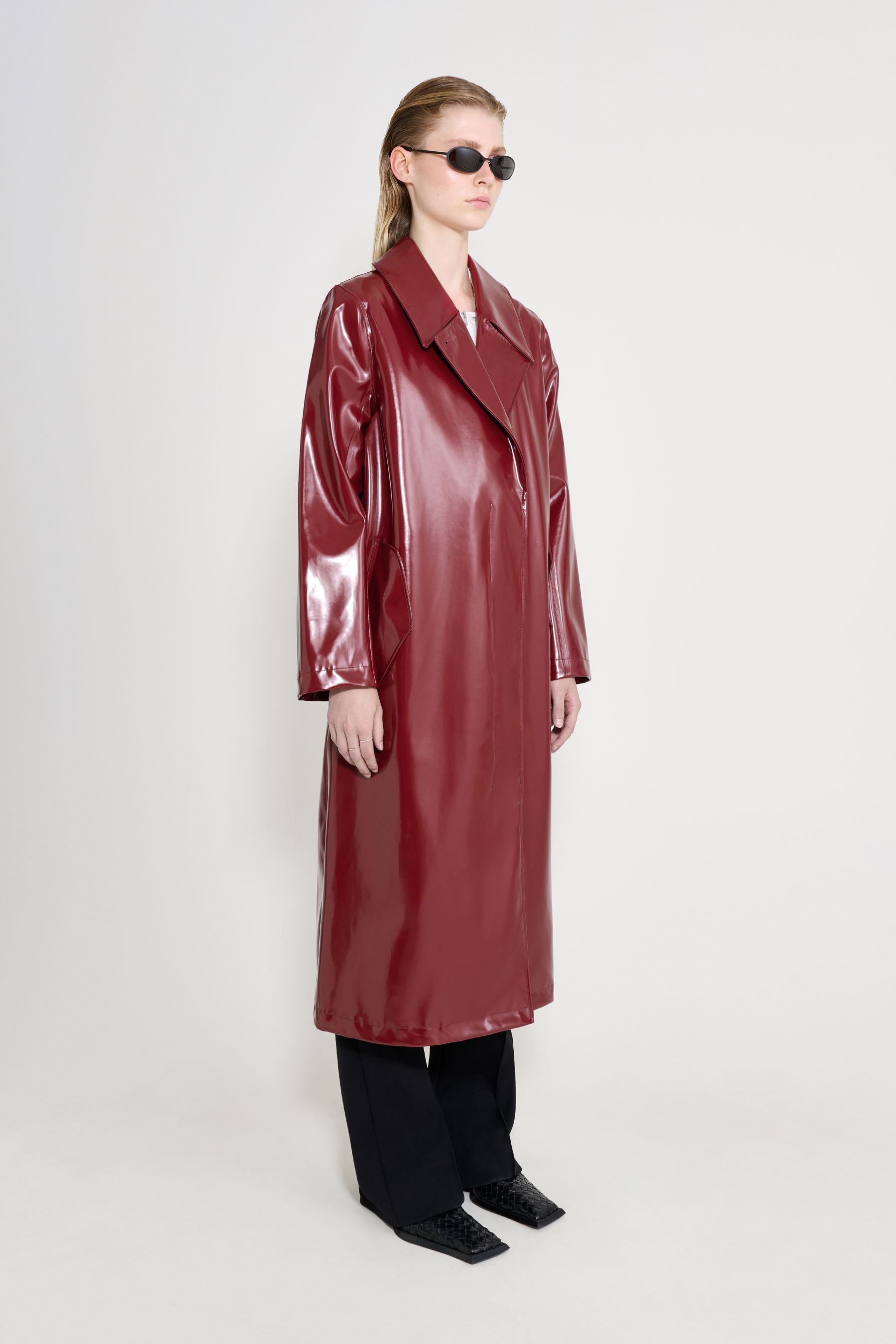 stutterheim wayfair opal trench coat burgundy women jackets trench-coats