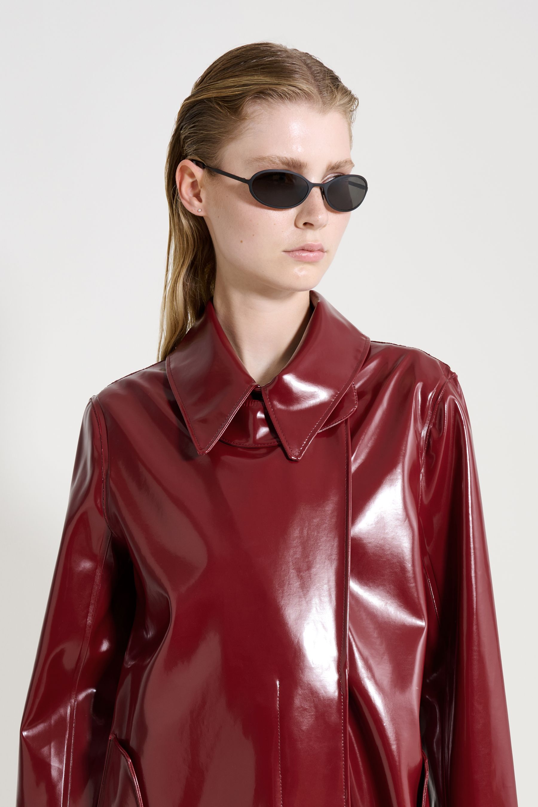 stutterheim wayfair opal trench coat burgundy women jackets trench-coats
