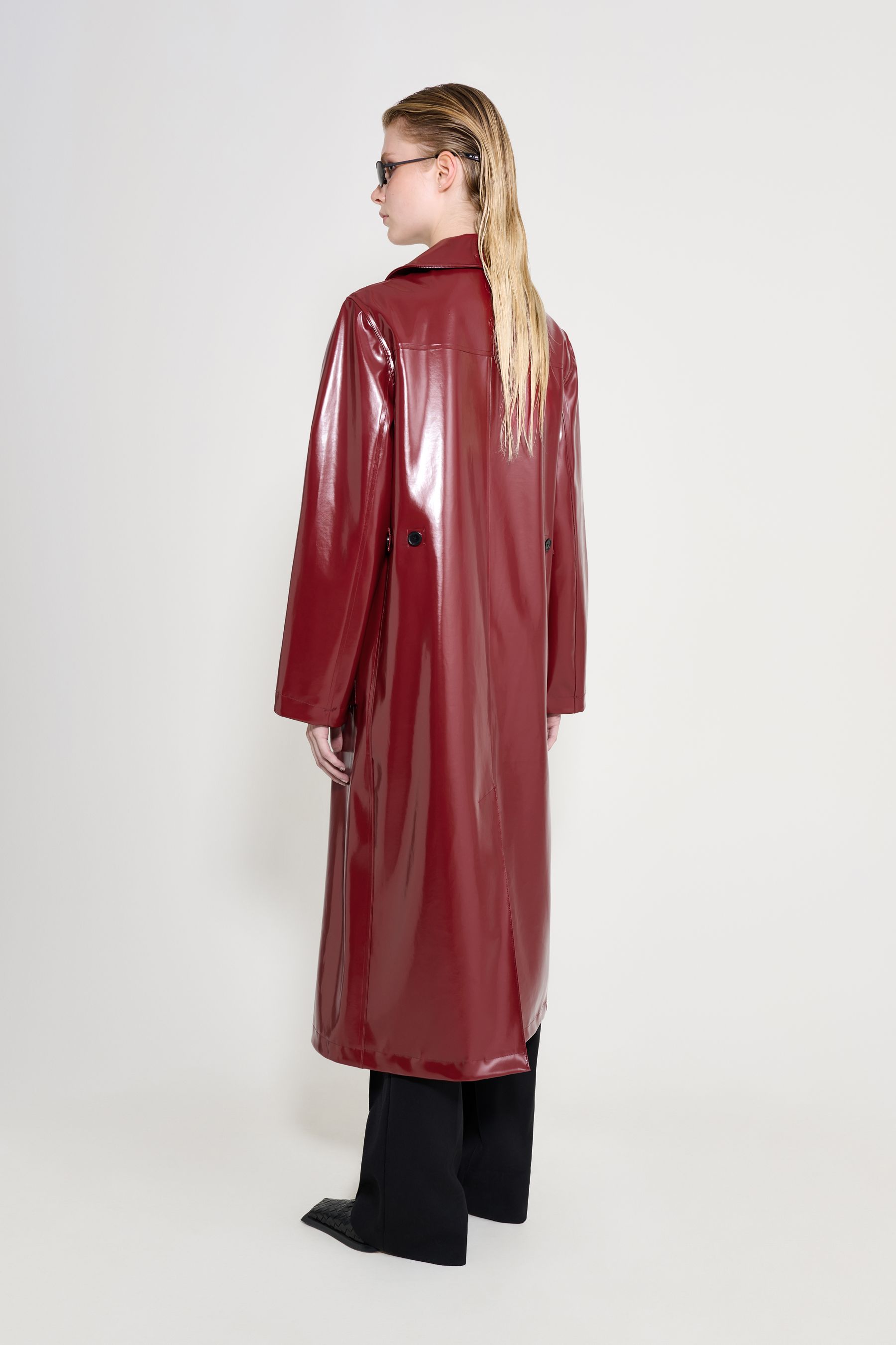 stutterheim wayfair opal trench coat burgundy women jackets trench-coats