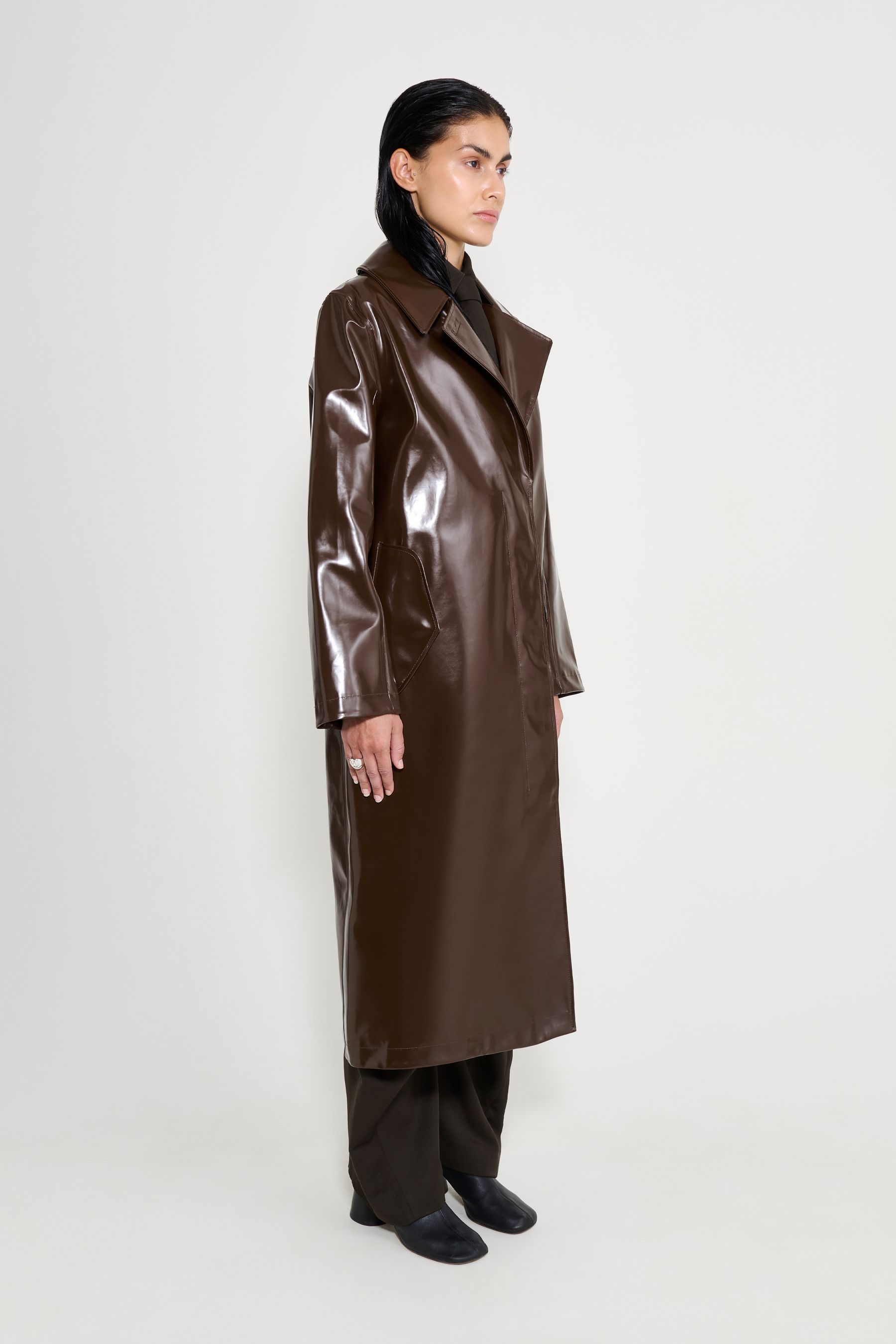 stutterheim wayfair opal trench coat dark brown women jackets trench-coats