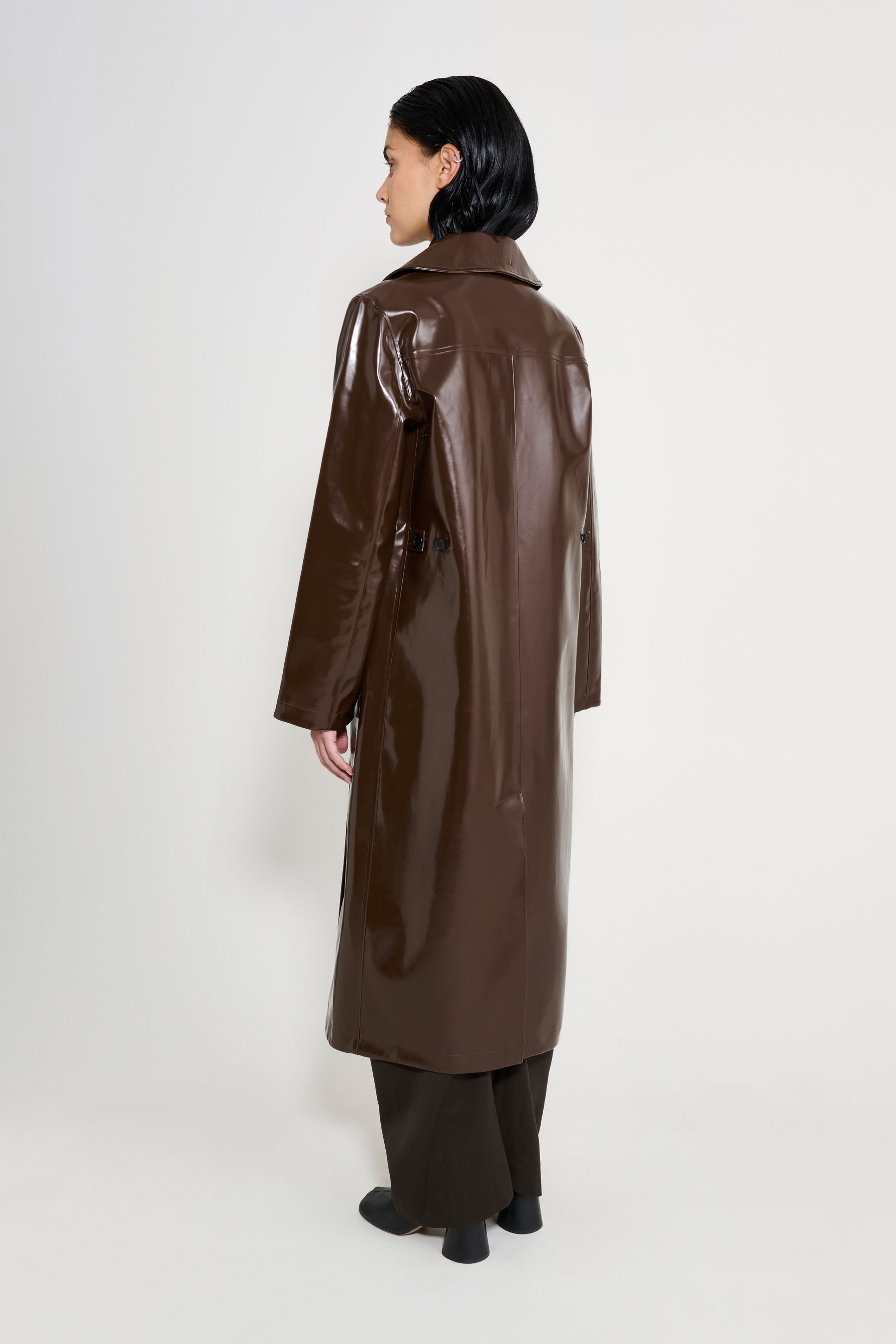 stutterheim wayfair opal trench coat dark brown women jackets trench-coats