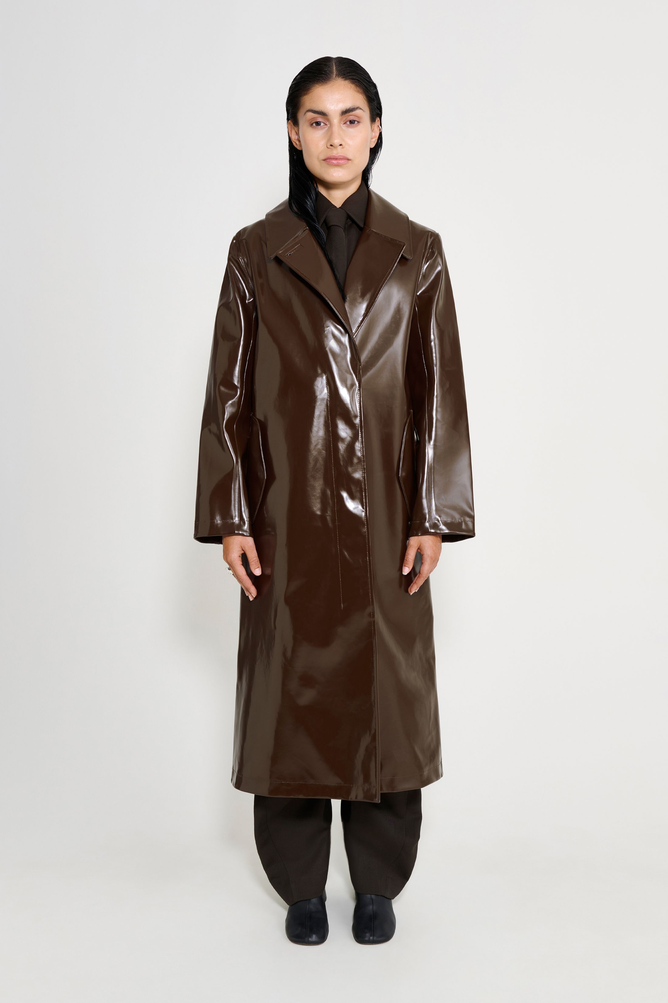 stutterheim wayfair opal trench coat dark brown women jackets trench-coats